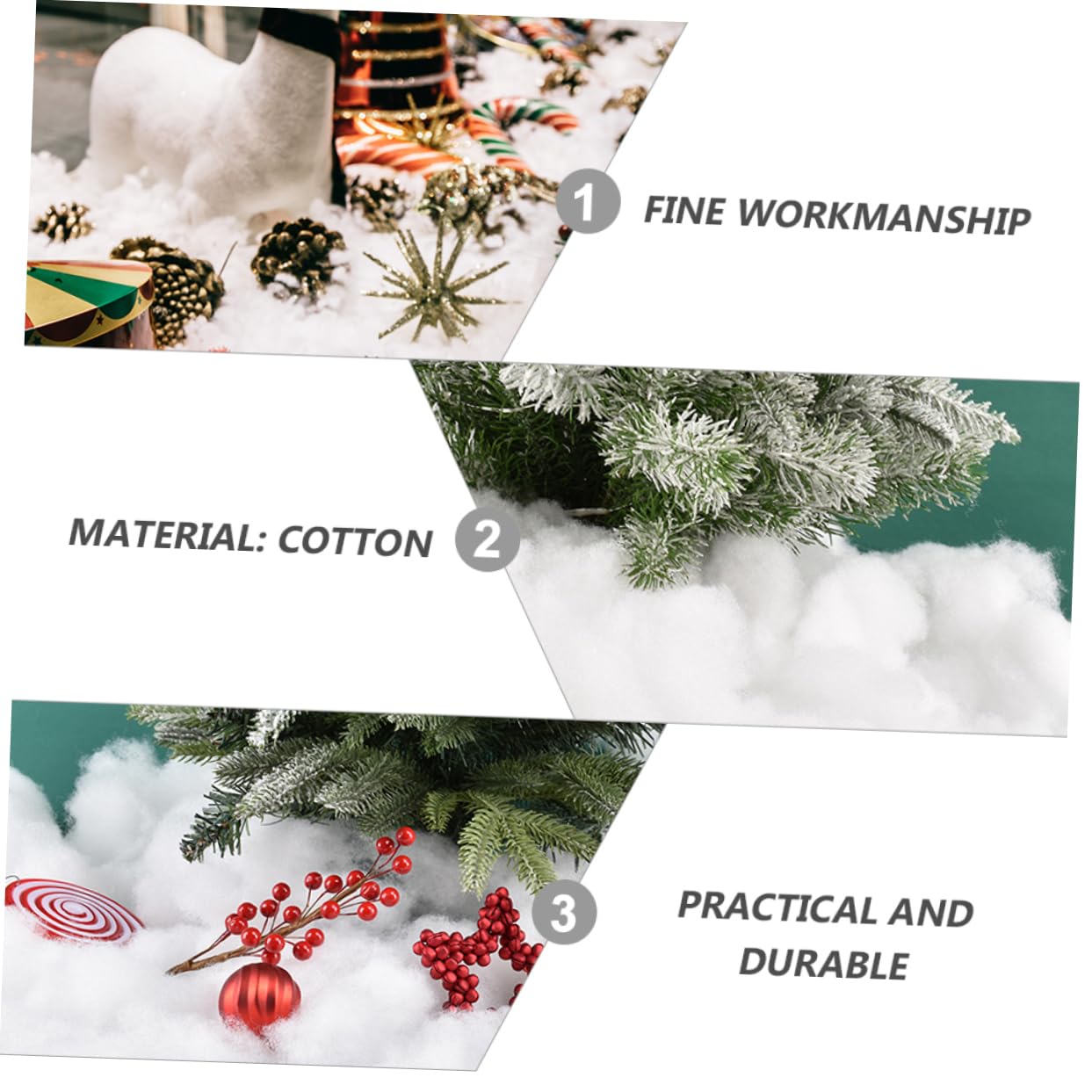 MAGICLULU 2 Blätter Weihnachten Schnee Szene Baumwolle Decke Rolle Hochleistungs Weihnachten Schnee Matte Für Dekorationen
