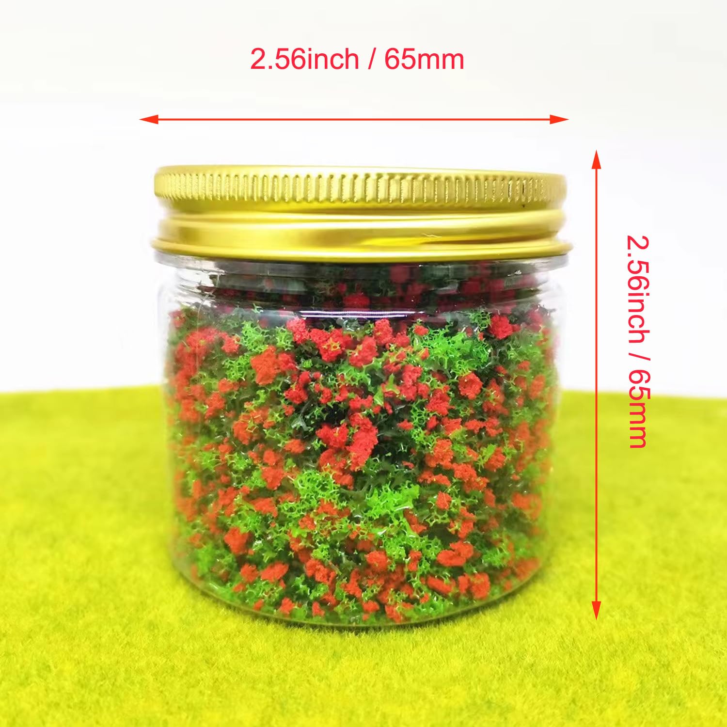 BYYING 4 Pack Model Flower Grass Cashmere Powder Green Fake Flower Grass, Art Landscape, DIY Artificial Sand Table Micro Landscape Building