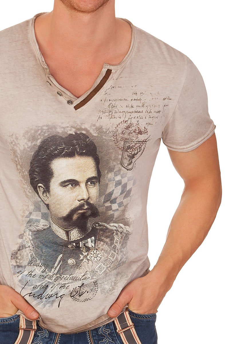 Hangowear Trachtenshirt Herren - ALMONT - Stein