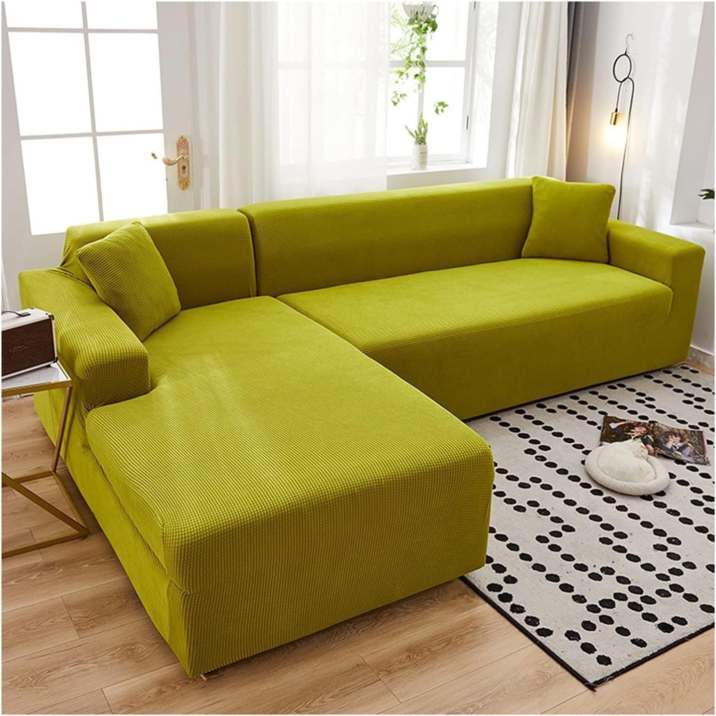 JvFbjLF Stretch Sofa Covers Polyester Furniture Covers Universal Size Easy To Care For