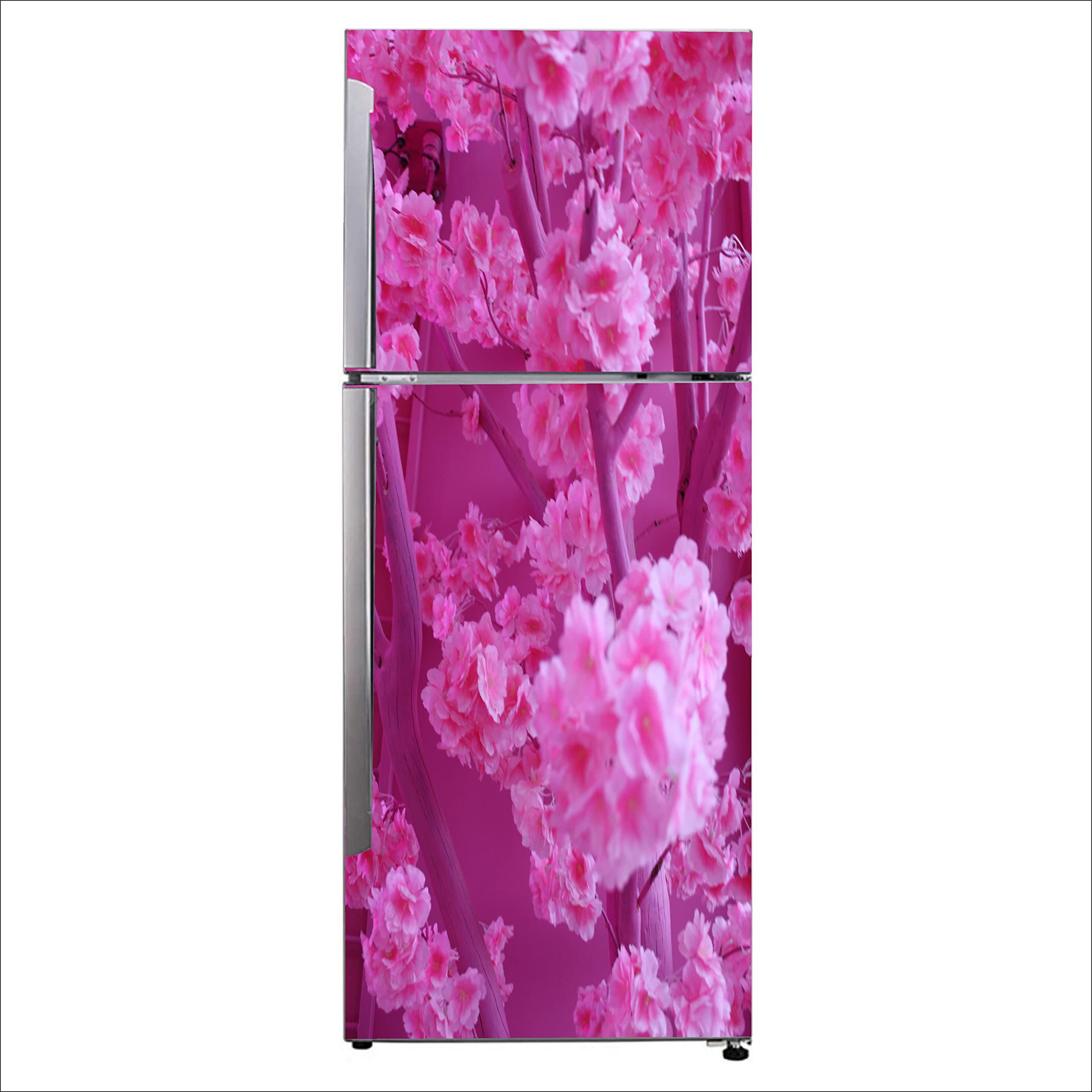 Cherry Blossoms Nature flowerDecorative Extra Large PVC Vinyl Fridge Sticker (Multicolor, 60 cm X 160 cm)