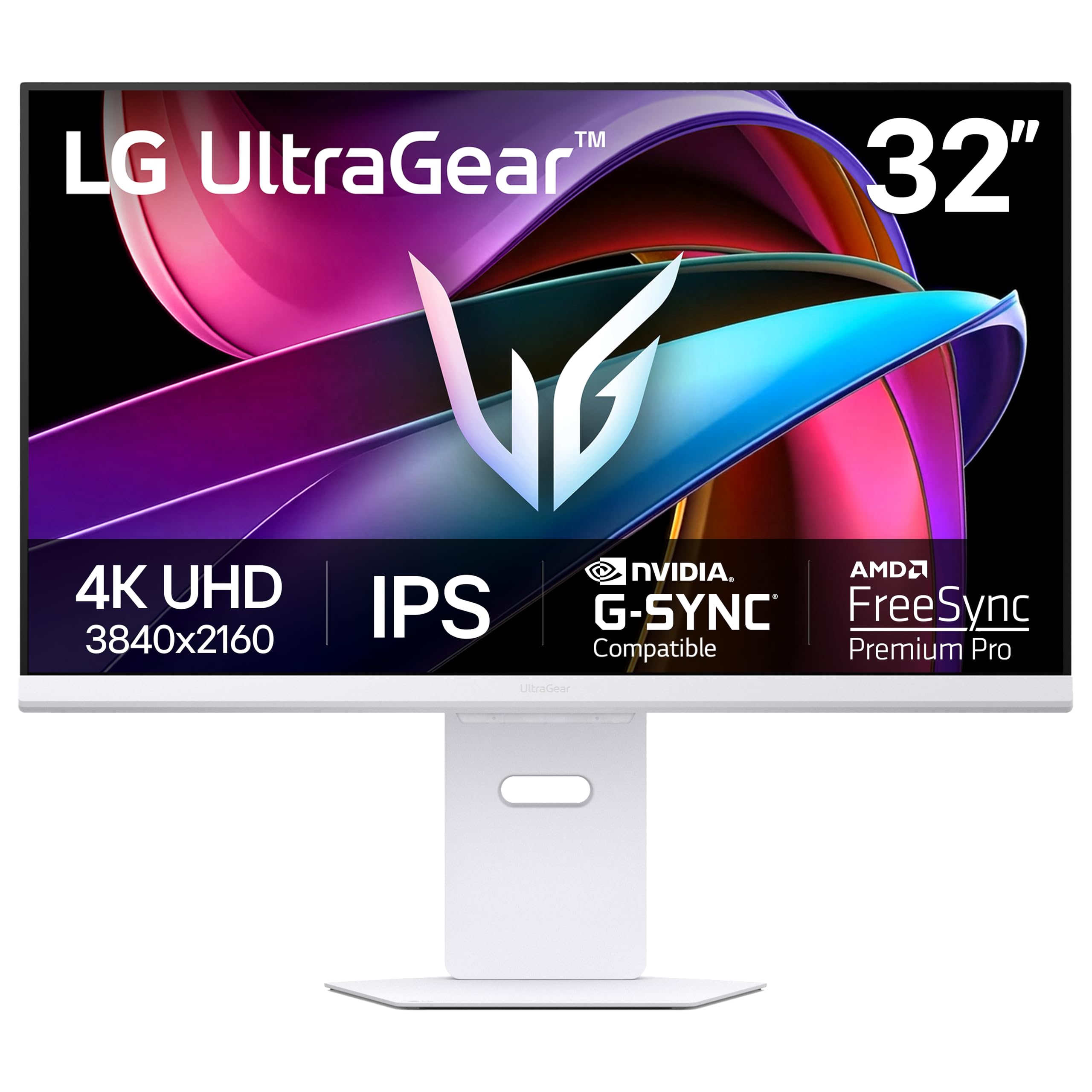 LG 32G810SA-W 32-inch Ultragear 4K UHD (3840 x 2160) IPS Gaming Monitor, 144Hz, 1ms, NVIDIA G-Sync Compatible, AMD FreeSync Premium, VESA DisplayHDR 400, HDMI, DisplayPort, USB Type-C, White