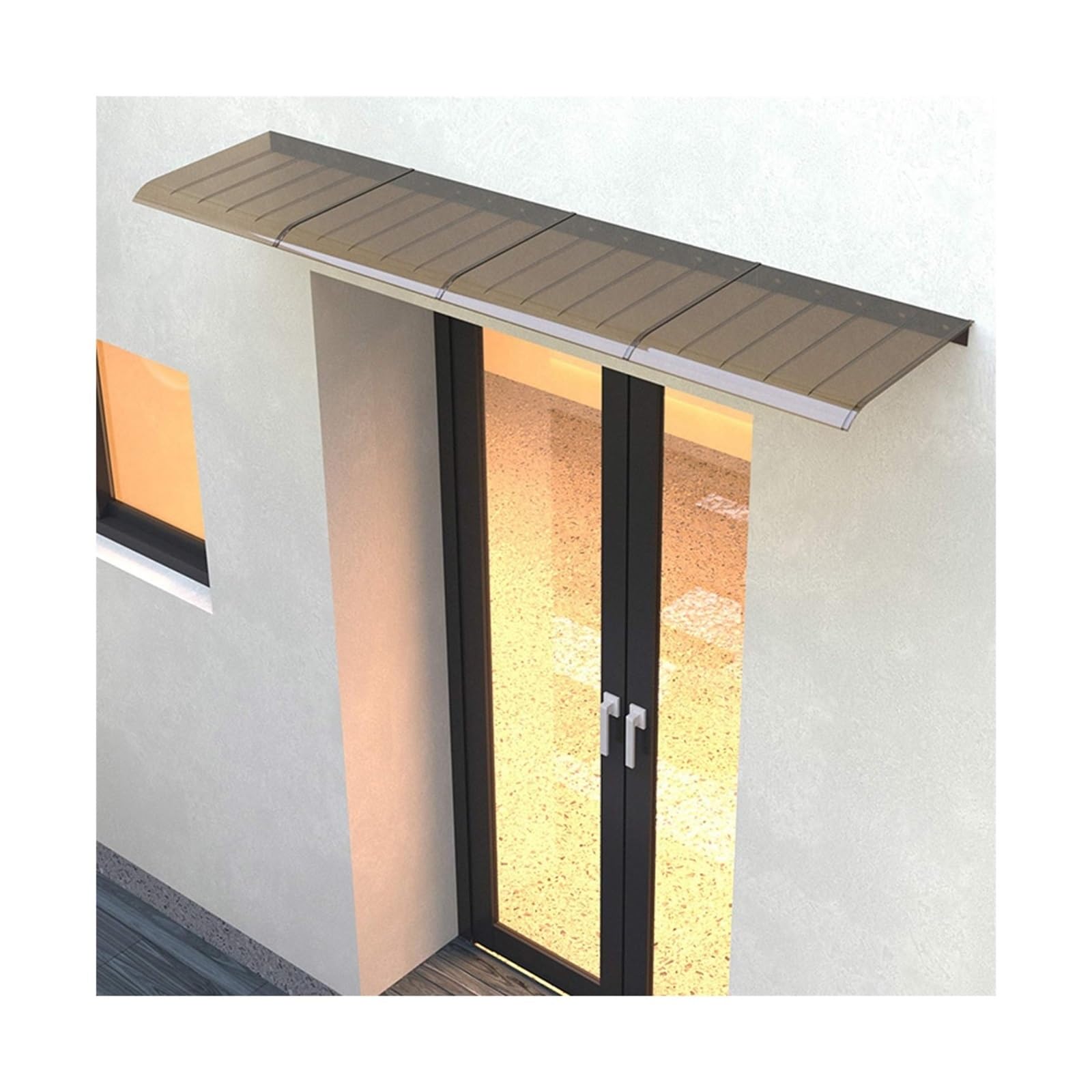 LWJSOCP Transparent Outdoor Awning Canopy for Door Window Polycarbonate Rain Shelter UV Protection Porch Cover Brown (15.7"x86.6" 40x220cm)