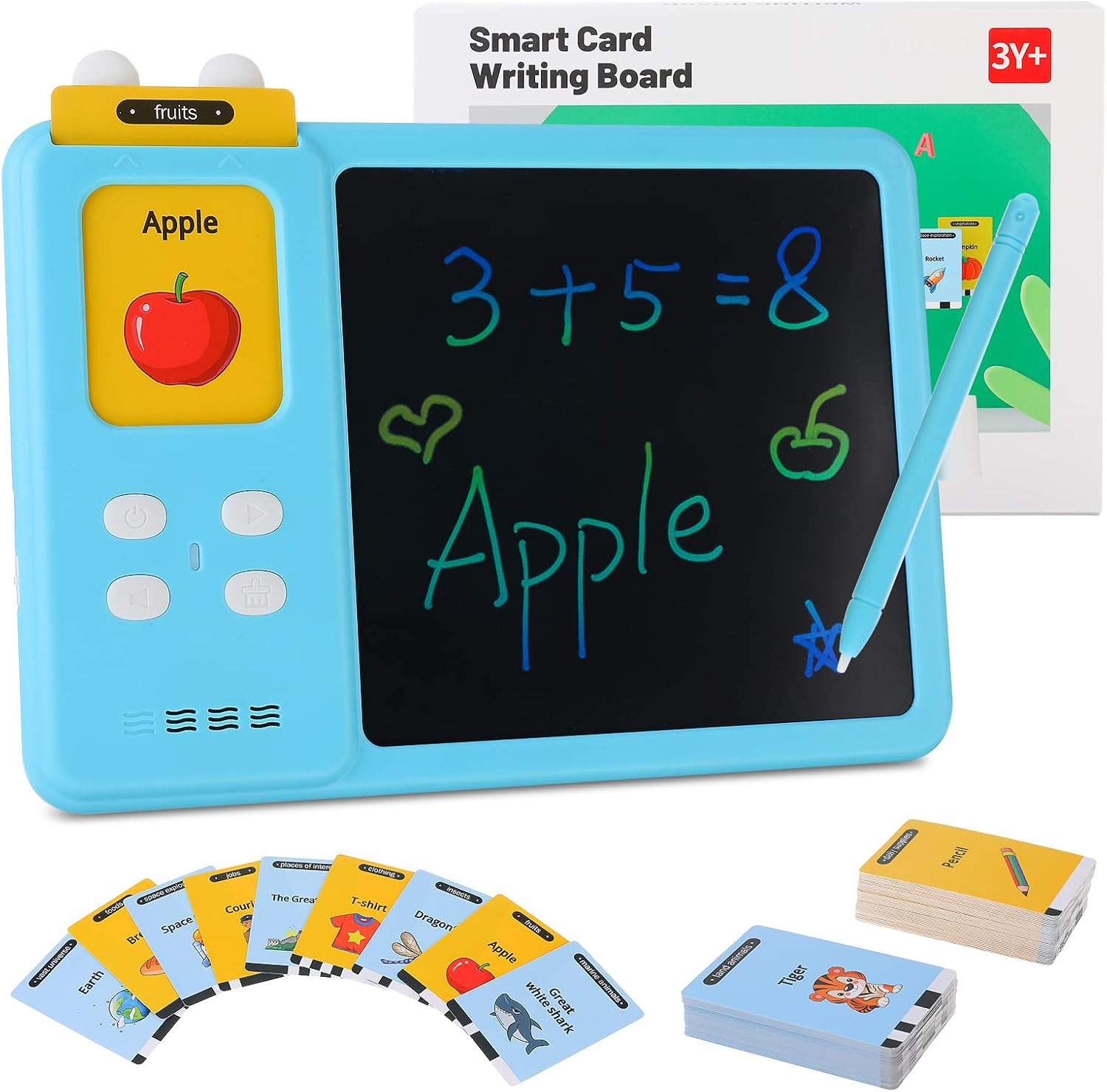 EYLM Flash Cards Ingles, 224 Tarjetas Flash Parlantes con pizarron