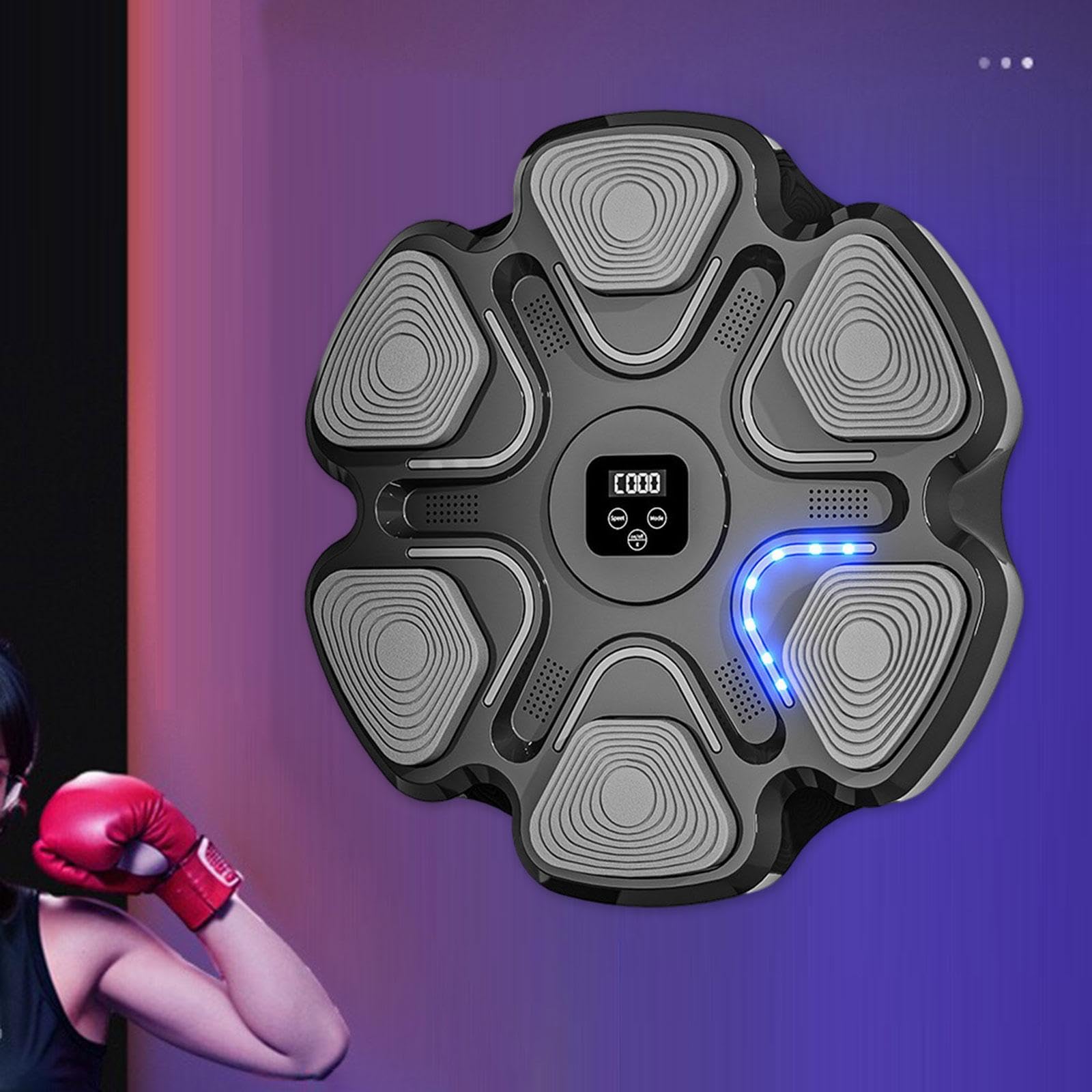 Máquina de Boxeo Electrónica, Modo de Entrenamiento de, Velocidad Ajustable, Respuesta, Música, Pared de Entrenamiento, Objetivo Par