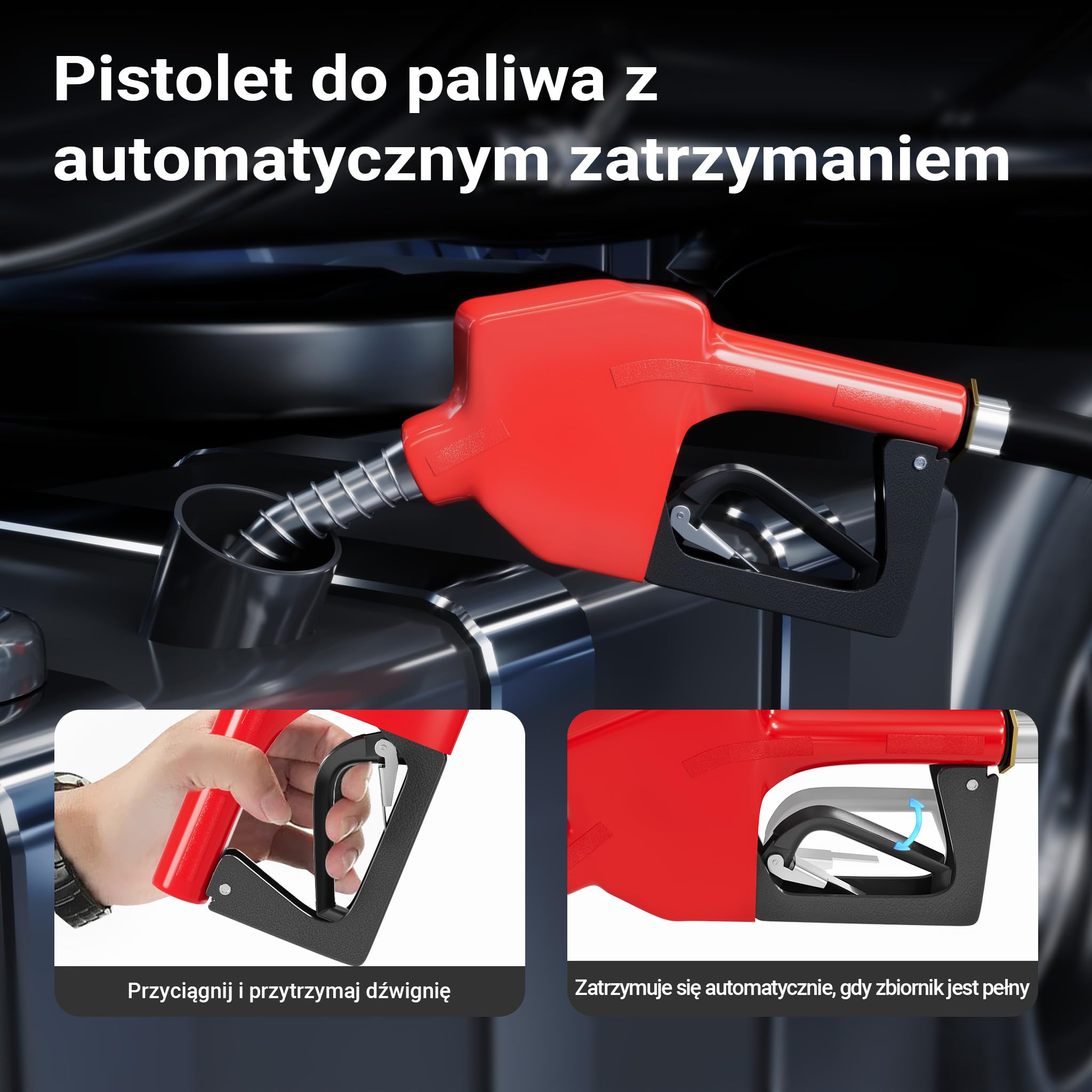 Wiltec Pompa do oleju napędowego i opałowego 550 W 60 l/min, samozasysająca z wbudowanym licznikiem cyfrowym, wężami i pistoletem