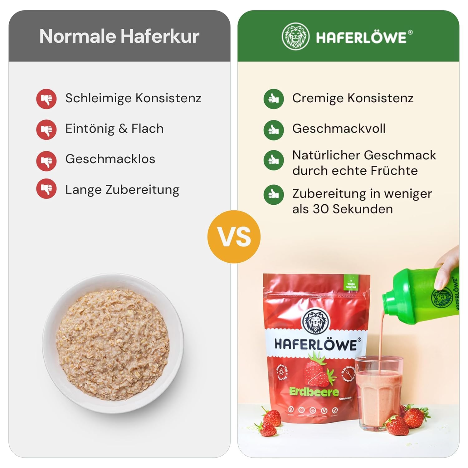 Haferlöwe Haferkur 35 Tage Starter Set | Leckere Hafertage in 5 Geschmacksrichtungen inkl. Gratis Shaker und Leitfaden | Protein Shake | Leckerer Diät Hafershake | DIA2® Ernährung