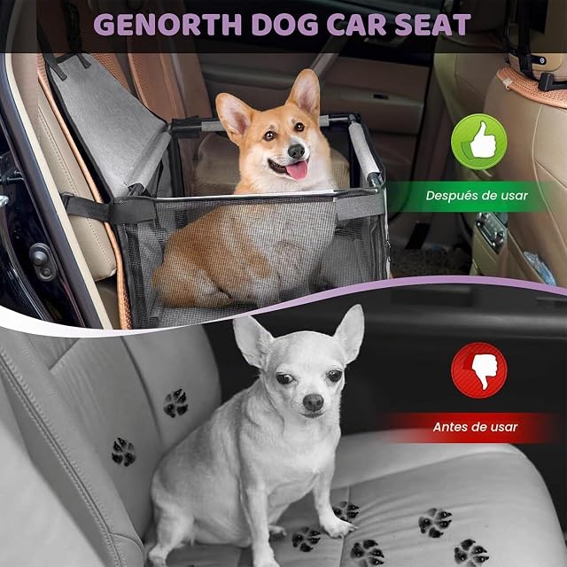 Foto 6 de 7 de CIMOYBAI Asiento de Coche para Perros Extra Estable, Trasero para Pequeños y Medianos, Oxford Transpirable