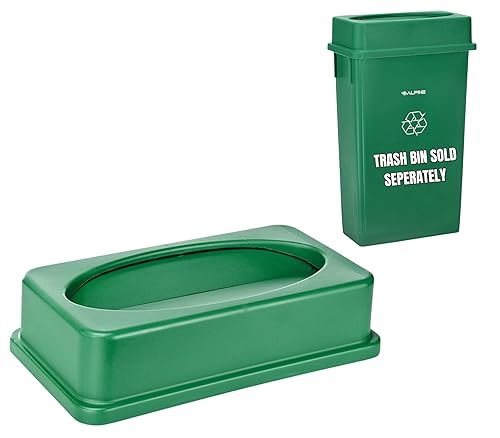 Miniatura 9 de Alpine Industries Tapa delgada para bote de basura, cubierta compacta para cubo de basura, parte superior de plástico variado y duradera que
