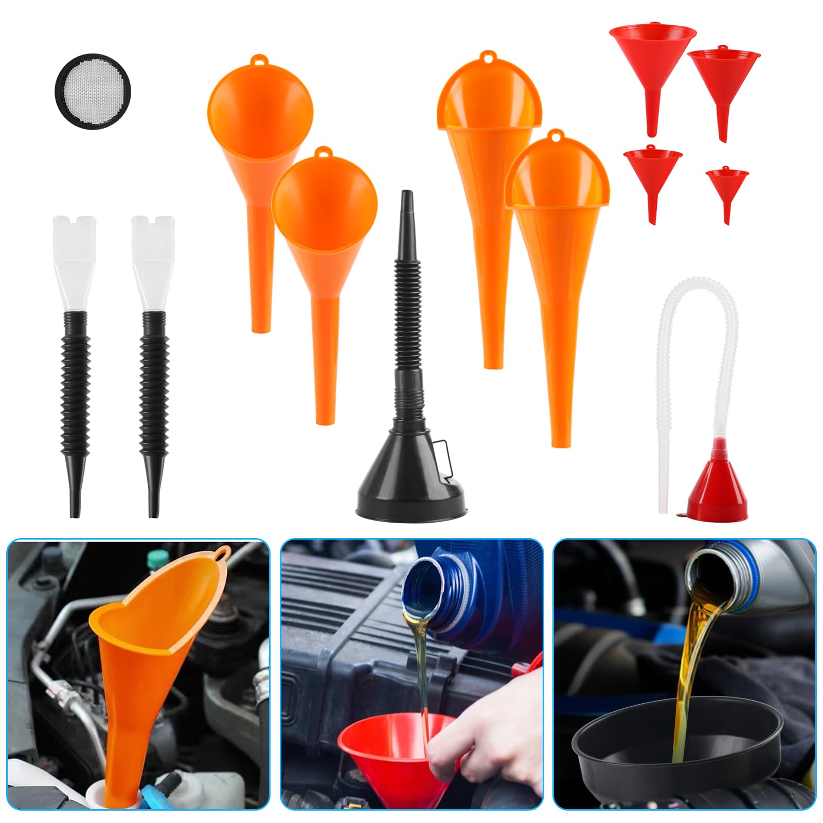 1 imbuto in plastica per uso domestico, grande bocca larga, strumento per riempire il vino, per inscatolamento liquido, olio, acqua, casa, cucina, imbuto in plastica, piccolo imbuto (colore casuale
