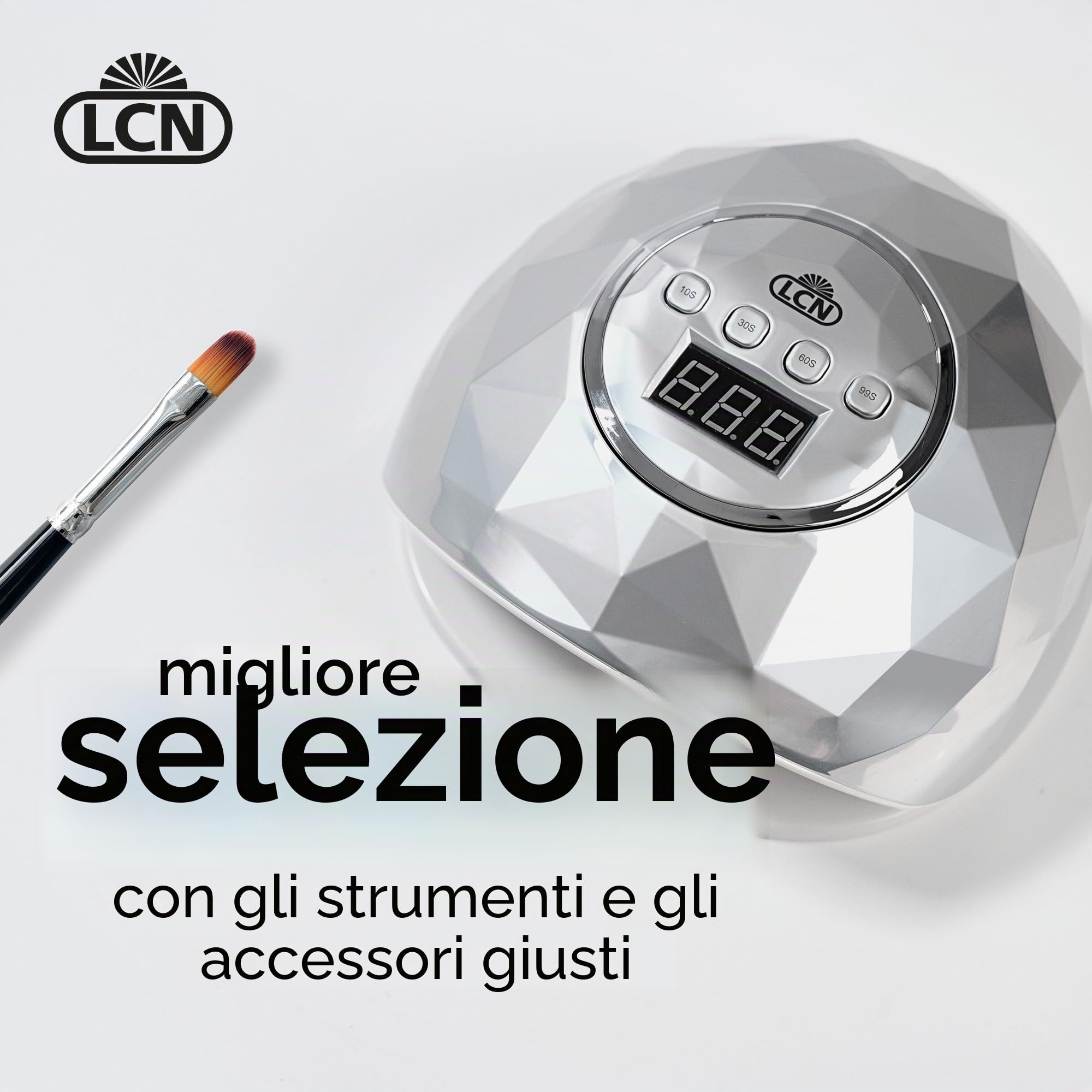 LCN Set di base in gel UV, set per nail art per principianti per unghie in gel, pacchetto completo per unghie perfette, con lampada LED UV, vegano, privo di acidi e HEMA