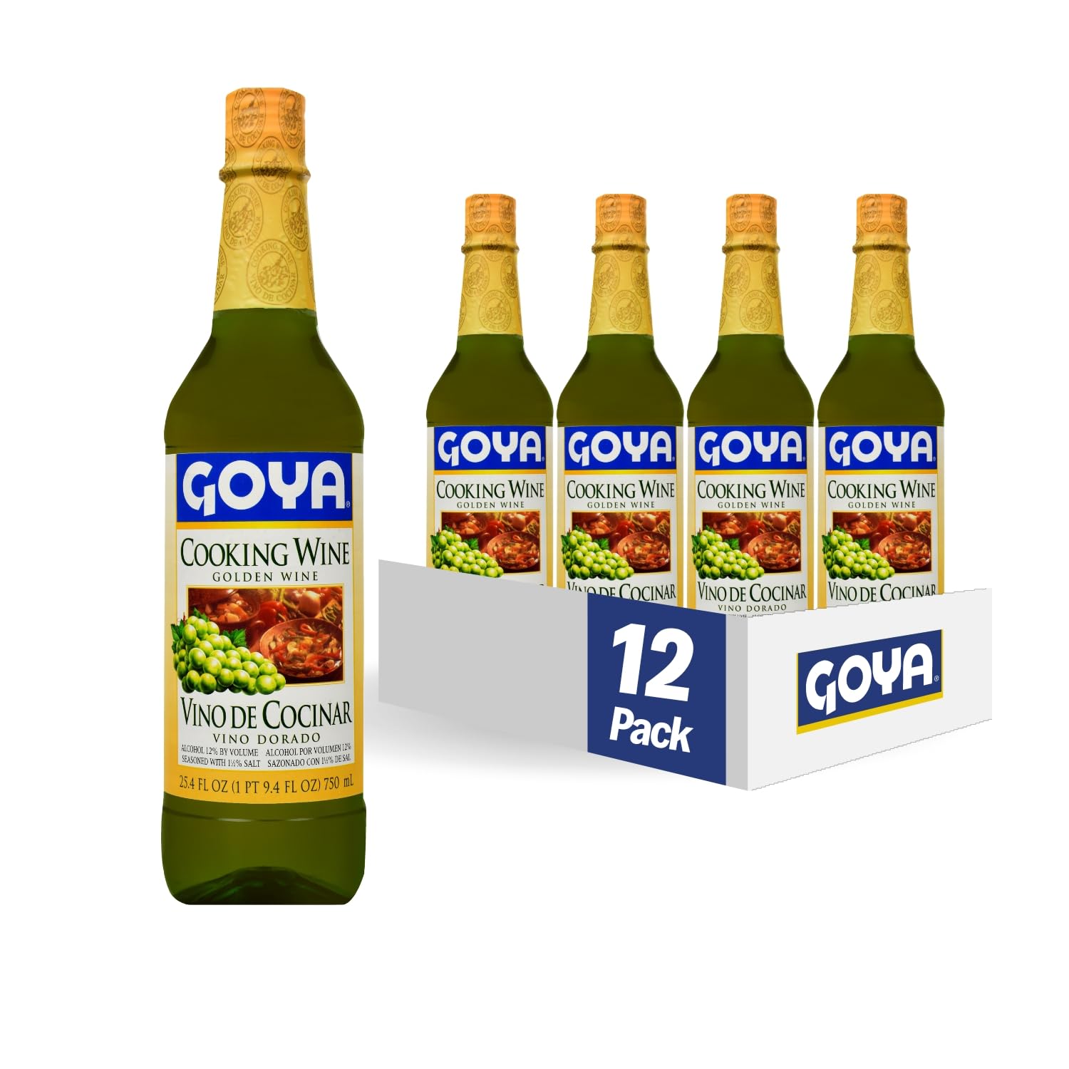 Goya Foods Golden Cooking Wine, 25.4 Fl Oz (Pack of 12) Grocery & Gourmet Food