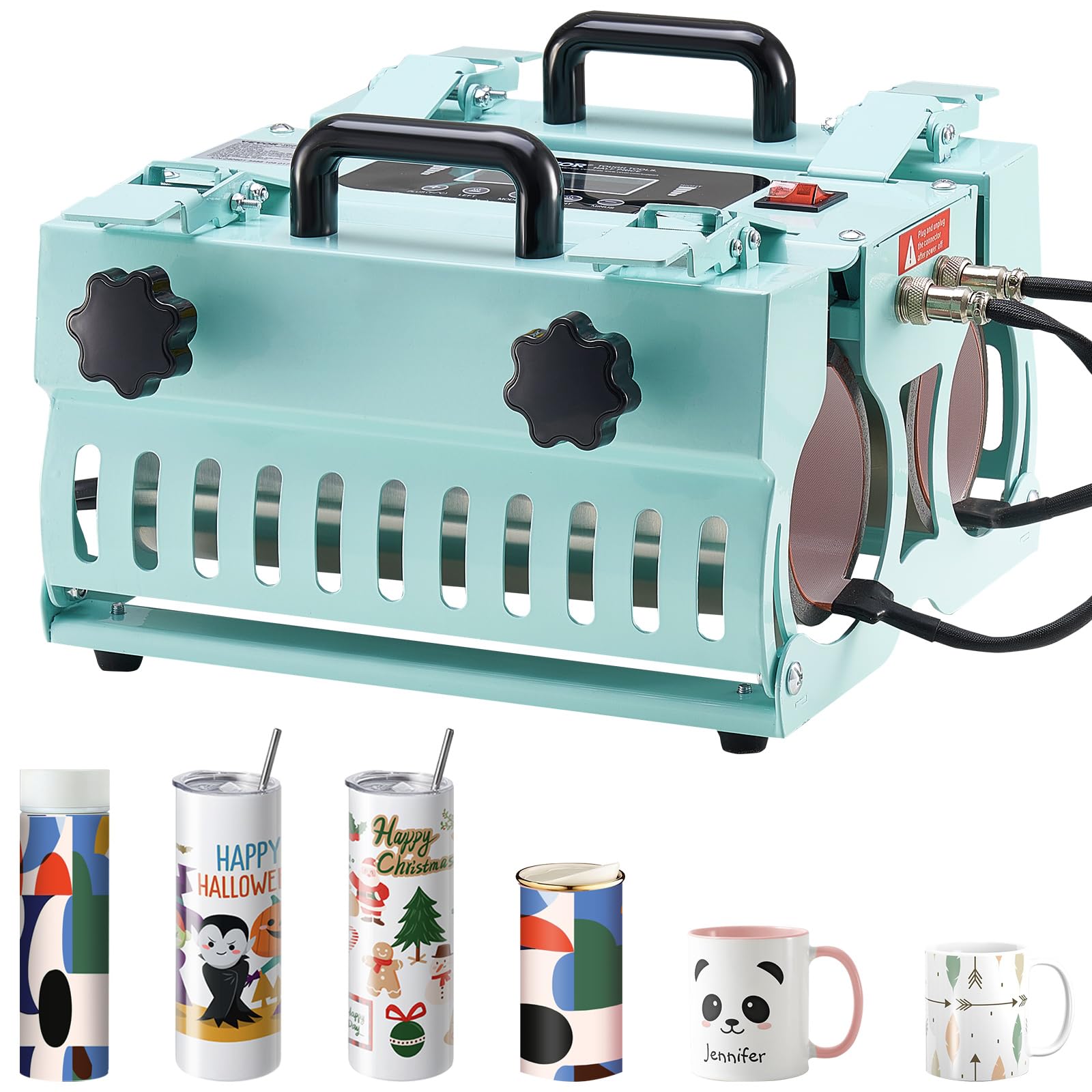 VEVOR Tumbler Heat Press Machine, 2 Station Heaters, 11-30oz Mug Press, Heat Up Fast and Even, Tumbler Press with Dual Independent Display Screens, for Sublimation Tumblers, Cups, and Mugs