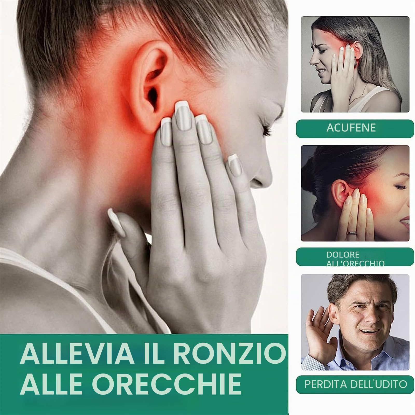 Cortexi - Gocce auricolari per acufene, cortexi, per la salute dell'orecchio, supporto dell'udito, sollievo dall'acufene, gocce per le orecchie all'olio d'oliva, olio d'oliva di grado medico per