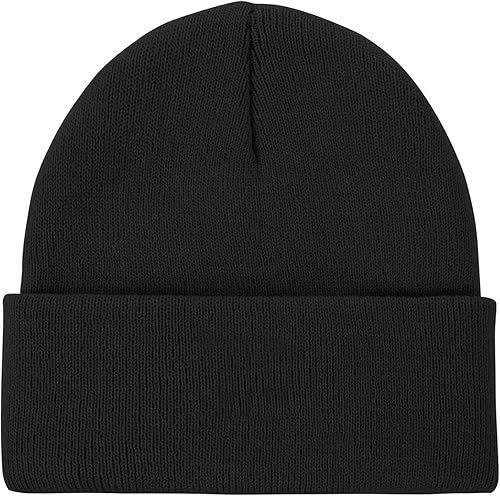 Miniatura 2 de American Trends Gorros de invierno para hombres y mujeres, gorros con puños, sombreros de punto liso suave