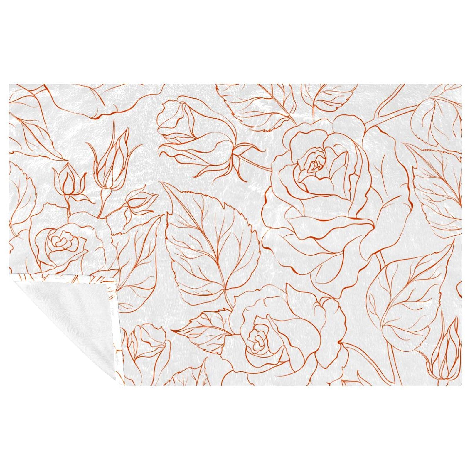 Couverture chaude pour lit canapé plage 150x100 imprimé roses