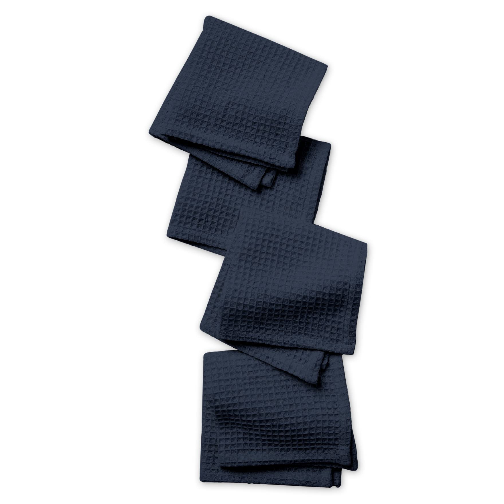 Encasa XO Kitchen Dish Towels, Waffle Hand Tea Towel Cloths Navy