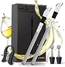 7 in 1 Wine Cooler with 2 Chopsticks + 2 Pourers + 2 Bottle Stoppers + Foil Cutter LFGB Certified Suitable for All Bottle Sizes Wine Gift Set