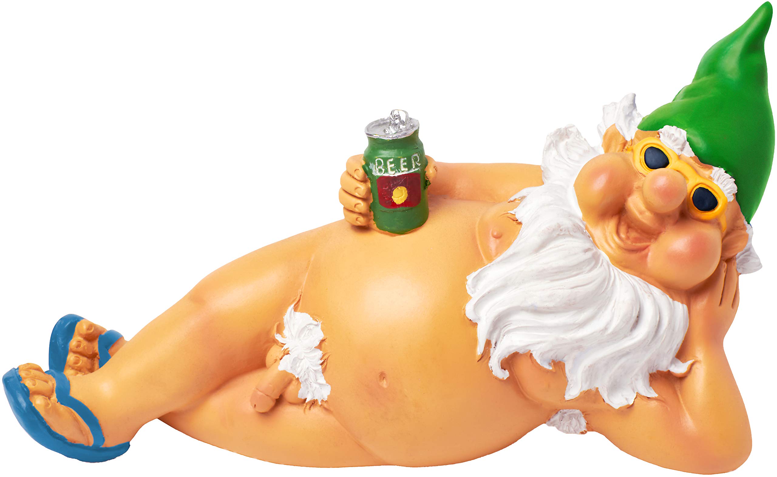BRUBAKER Naked Garden Gnome 9.5 Inches (24 Cm) Funny Gnomes Statue Nudist - Outdoor Garden Ornament — image 1