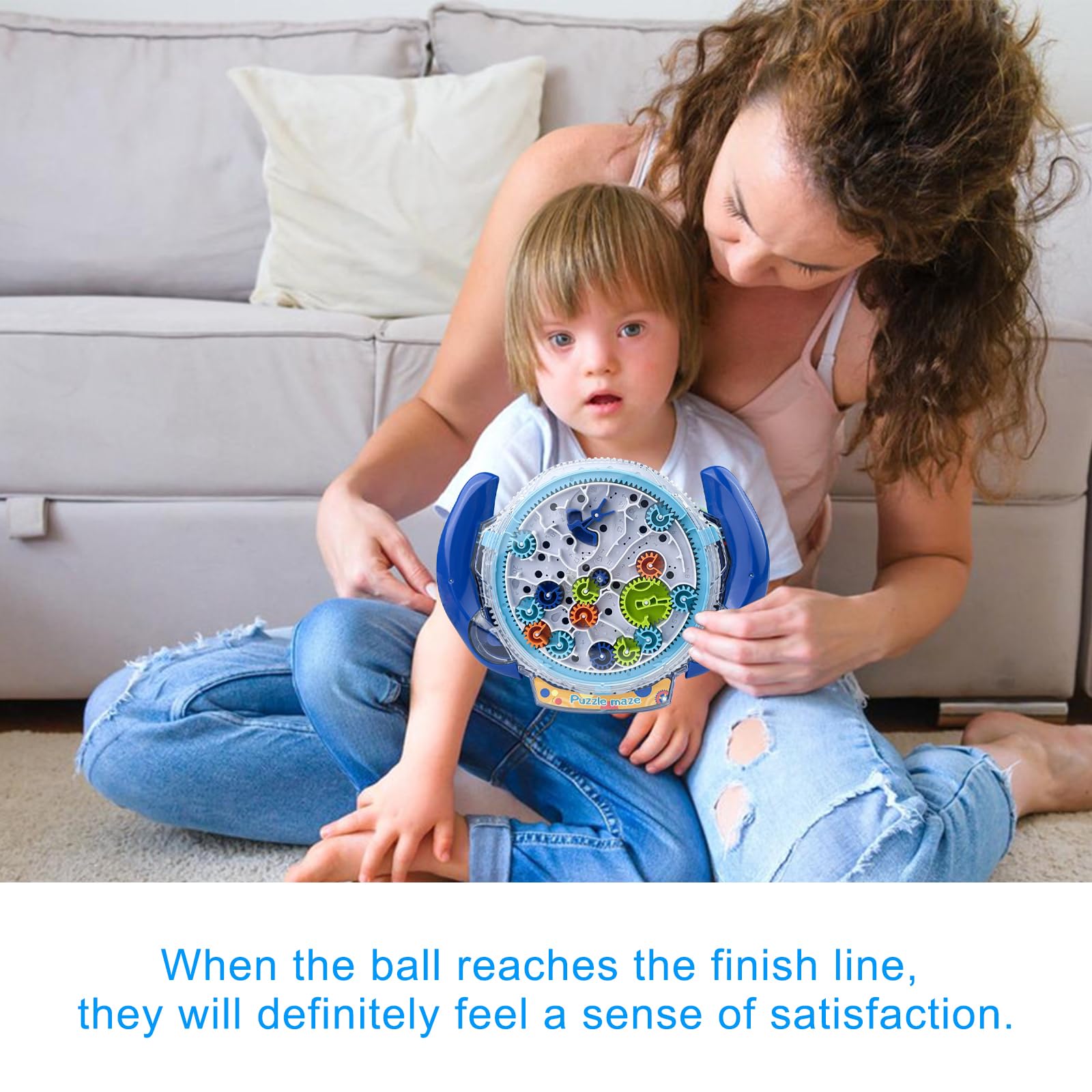 Chiluxendo Bola Laberinto(Azul), Games Maze Puzzles Juego de Rompecabezas 3D con Bolas, Ball Juguetes Educativos Control de Engranajes, Laberintos para Niños de Paciencia Regalos Mayores de 4 Años