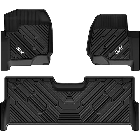 3W Floor Mats Fit for Ford F250 F350 F450 F550 2017-2025 2026 Super Duty Crew Cab Bucket Seat with Under Seat Storage, All Weather TPE Custom Fit F 250 Floor Liner(Not for Vinyl Floor), Upgraded