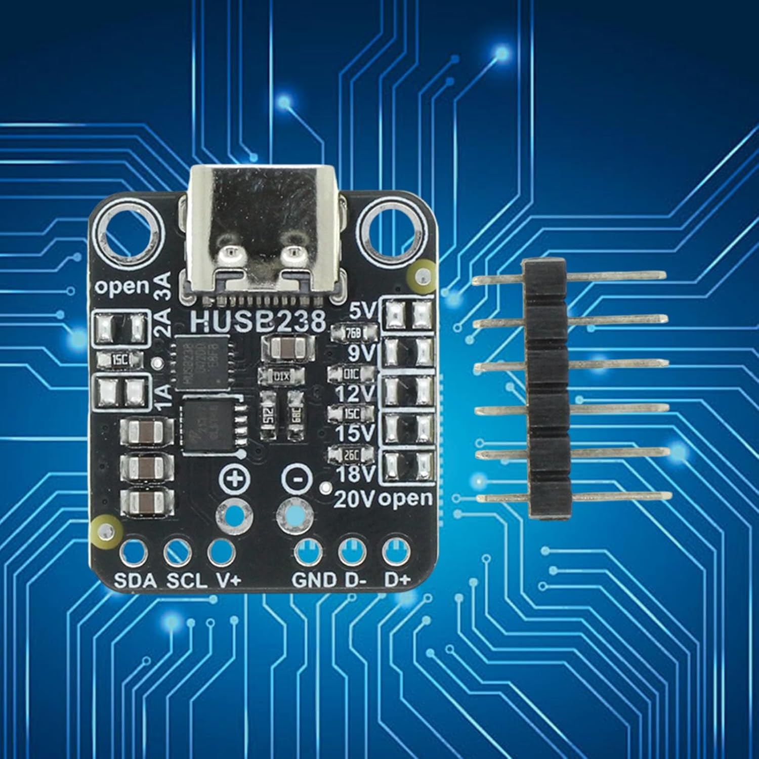 Programmable HUSB238 Decoying Module USB Receiver I2C Dynamic Current Power Management Device Microcontroller Flexible Dynamic Selection