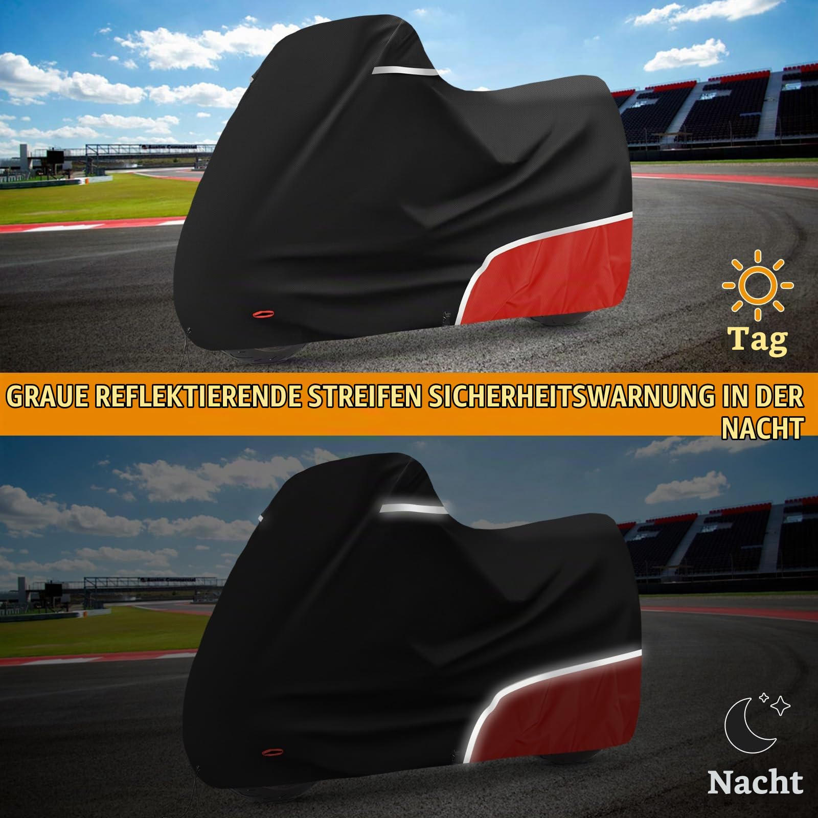 Motorradabdeckung Outdoor passend für Aprilia RS660 RS125 RS457 SX 125 | 420D Oxford-Stoff Wasserdicht Motorrad Abdeckung Abdeckplane Wetterfest Motorrad Abdeckung Plane