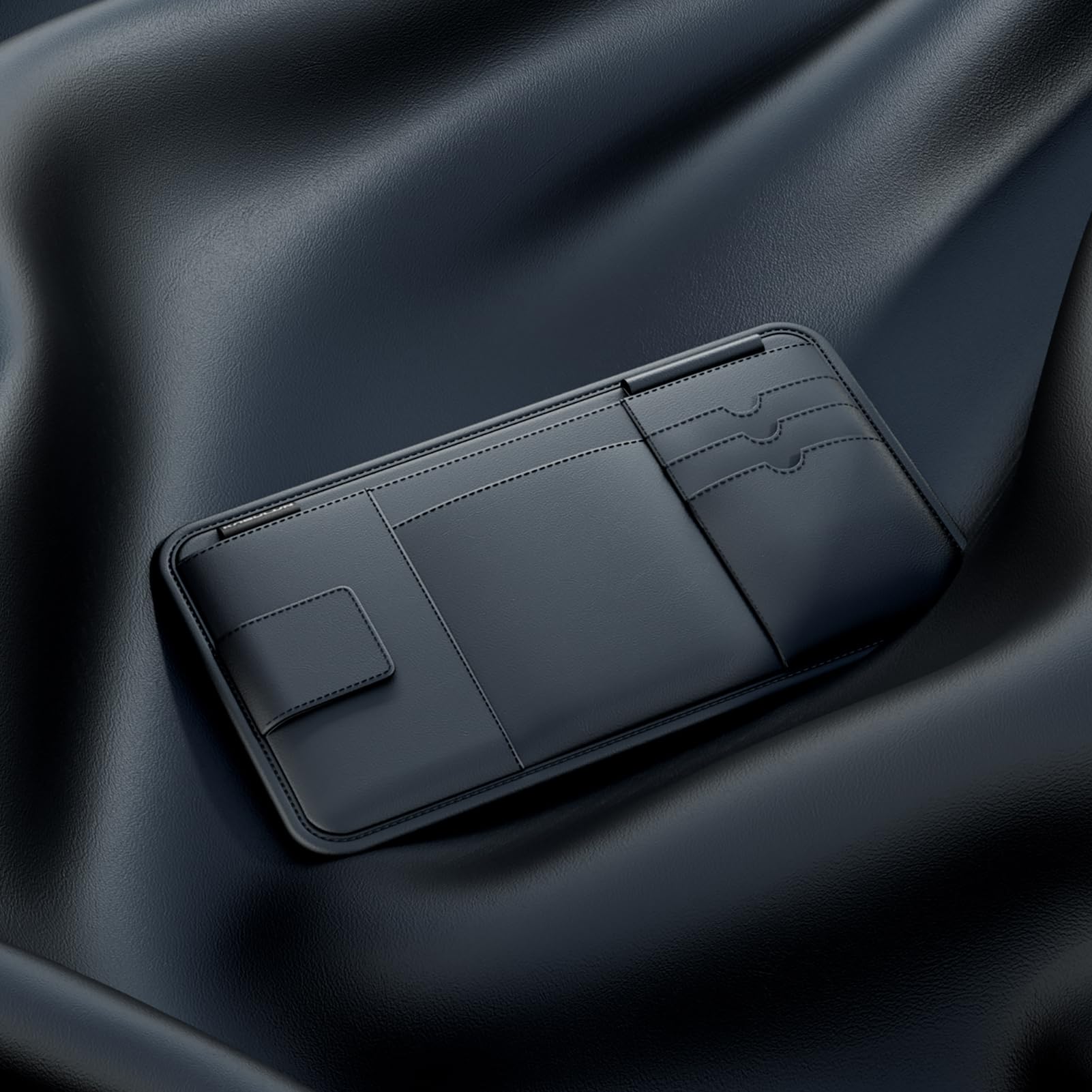 MinShang Multi-Pocket Sun Visor Organizer For Car, SUV And Truck, Sun Visor Glasses Holder Card Holder Driver License Registration Pen Cell Phone Bill Ticket Key Document Holder, Visor Accessories - Canada - View #12