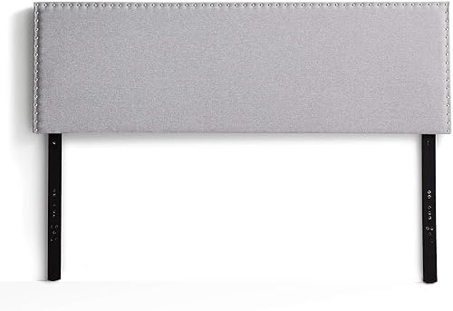 Miniatura 7 de Lucid - Cabecera con cabezas de clavo, se fija a la base de cama o en la pared, cabecera tapizada de altura media, tamaño individualindividual XL,