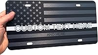 Vista 47 de JASS GRAPHIX Placa de matrícula personalizada con la bandera estadounidense de línea amarilla, homenaje personalizado a despachadores y operadores