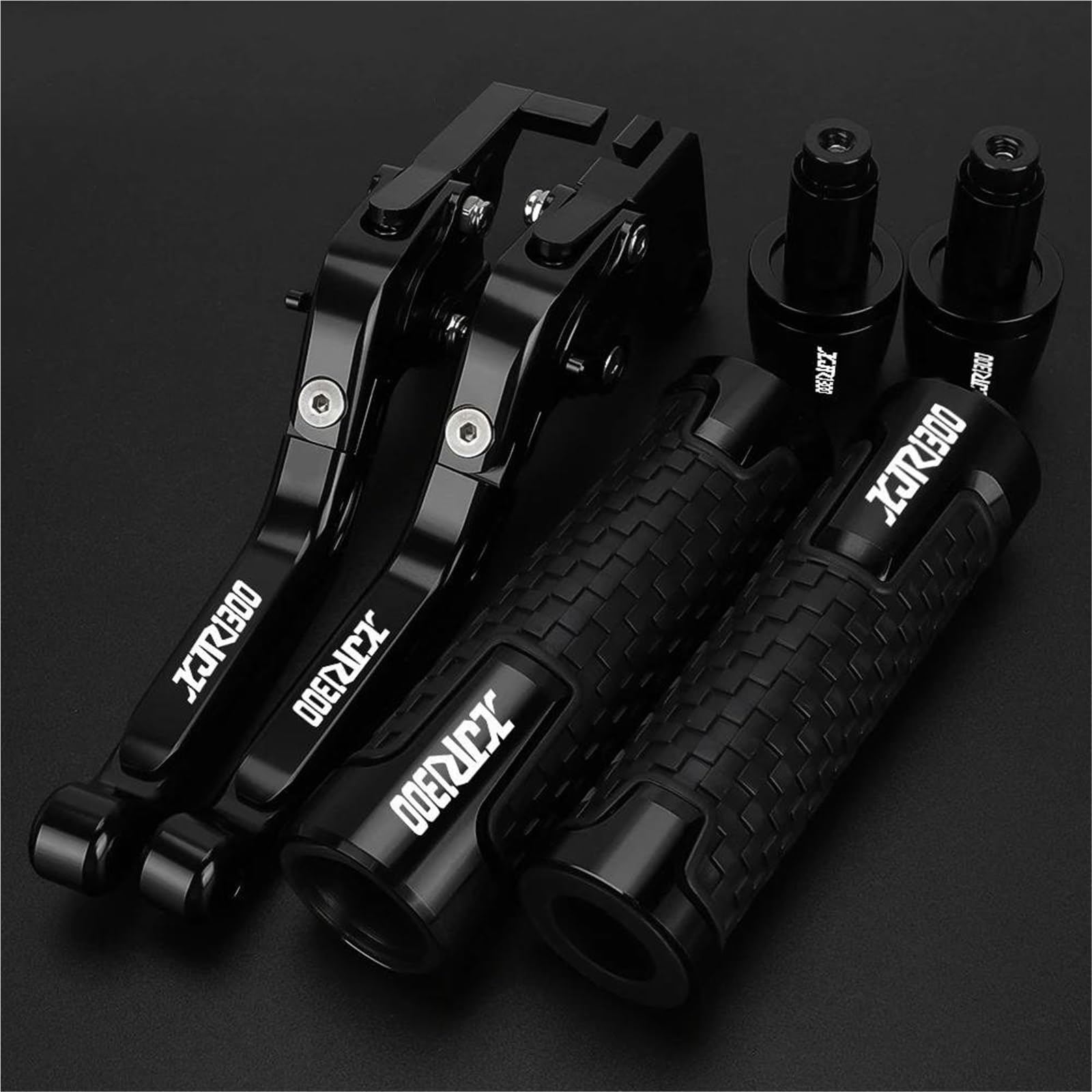 TGVSELPJ Motorcycle Part Folding Extendable Moto Adjustable Clutch Brake Levers Handbar Grips Ends for Y-AMAHA XJR1300 XJR 1300 1995-2003(Black2)