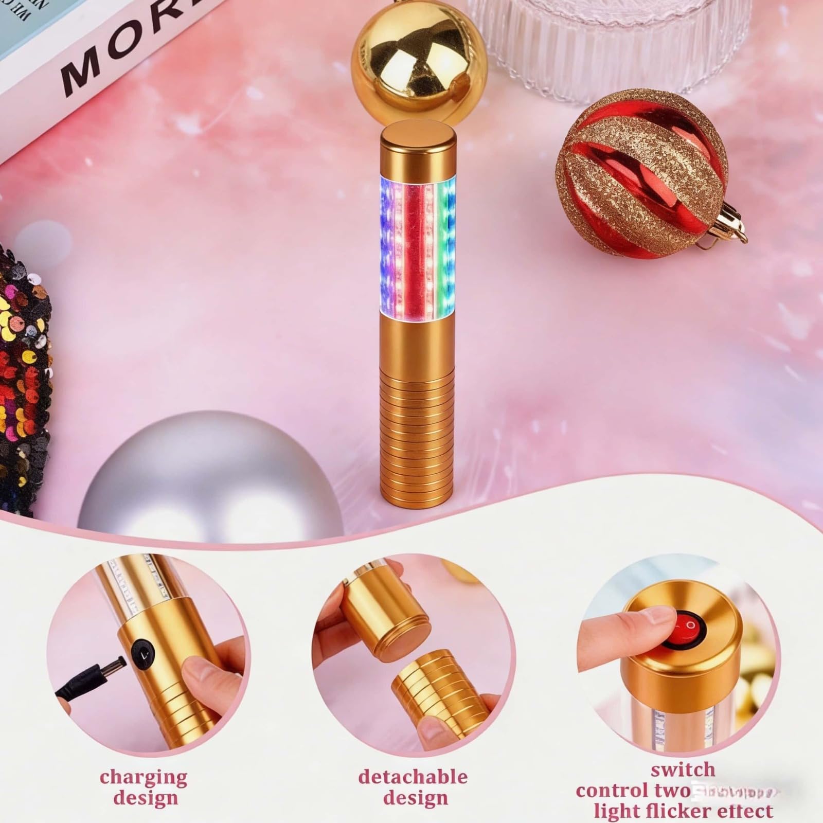 2 confezioni LED Bottle Lights – Ricaricabile Strobe Sticks and Luminous Sticks for Champagne Bottles Bar, Club, Party, Birthday, Wedding, Eventi