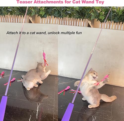 Miniatura 5 de Juguetes para gatos, peces rosados, 5 juguetes de hierba gatera para gatos, juguete de pez de gato relleno de felpa suave, accesorios de varita de