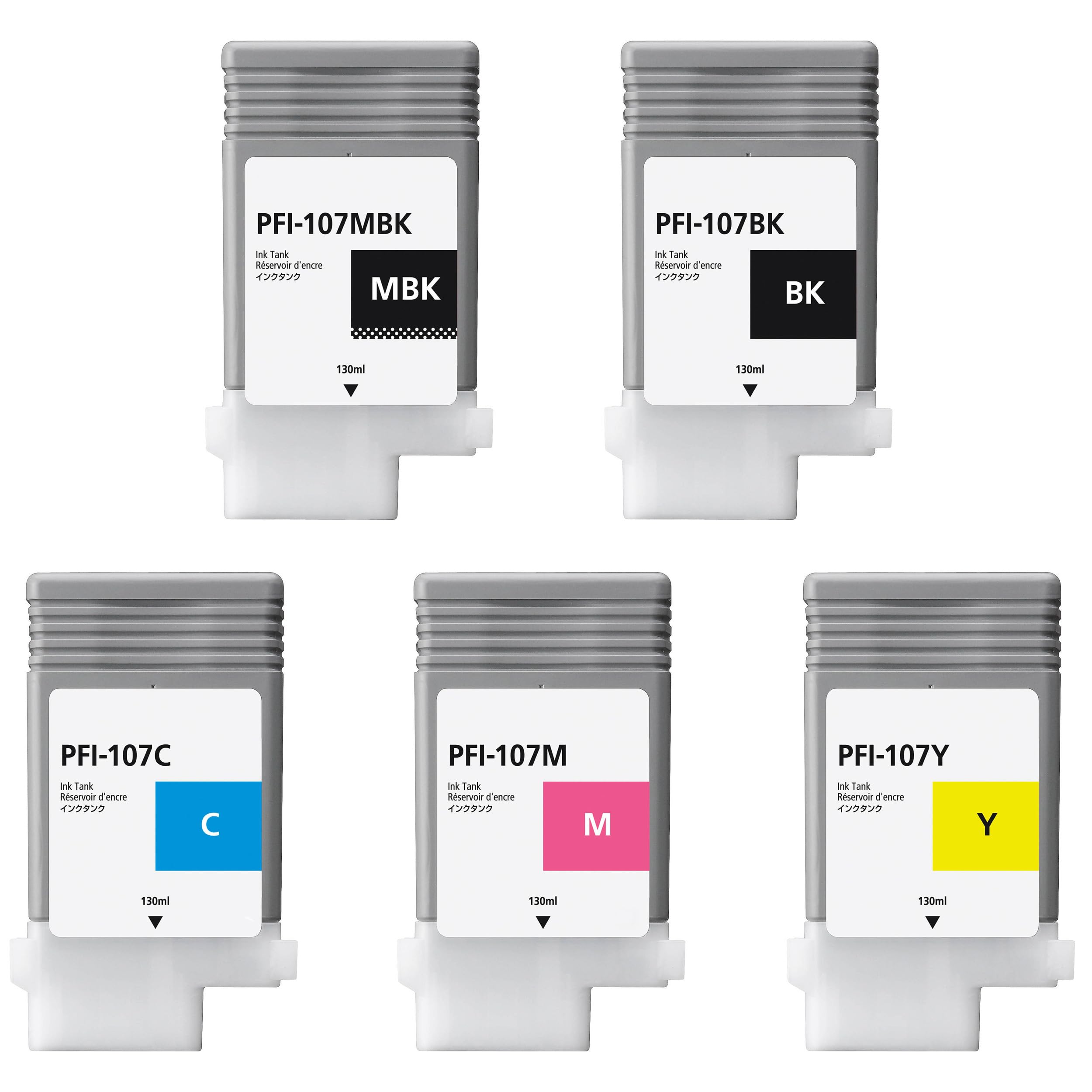 Amazon.co.jp: PFI-107 インクタンクセット 130ml 5色 PFI-107MBK PFI