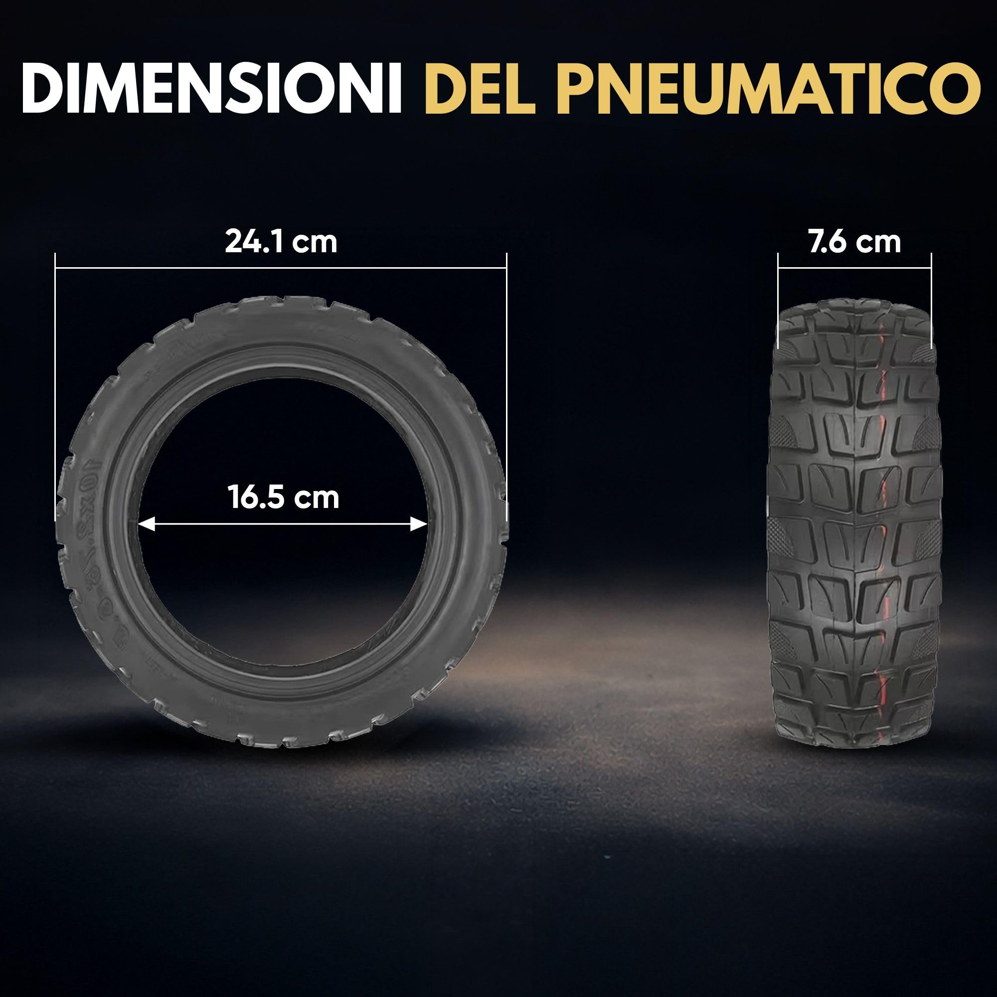 ANSENI Gomme Monopattino 10x2.75-6.5, Ruota Tubeless 10 Pollici per Scooter Elettrico Smartgyro Speedway Rockway/crossover/kukirin G3/ Kukirin G2/dualtron 3 (1 Ruota)