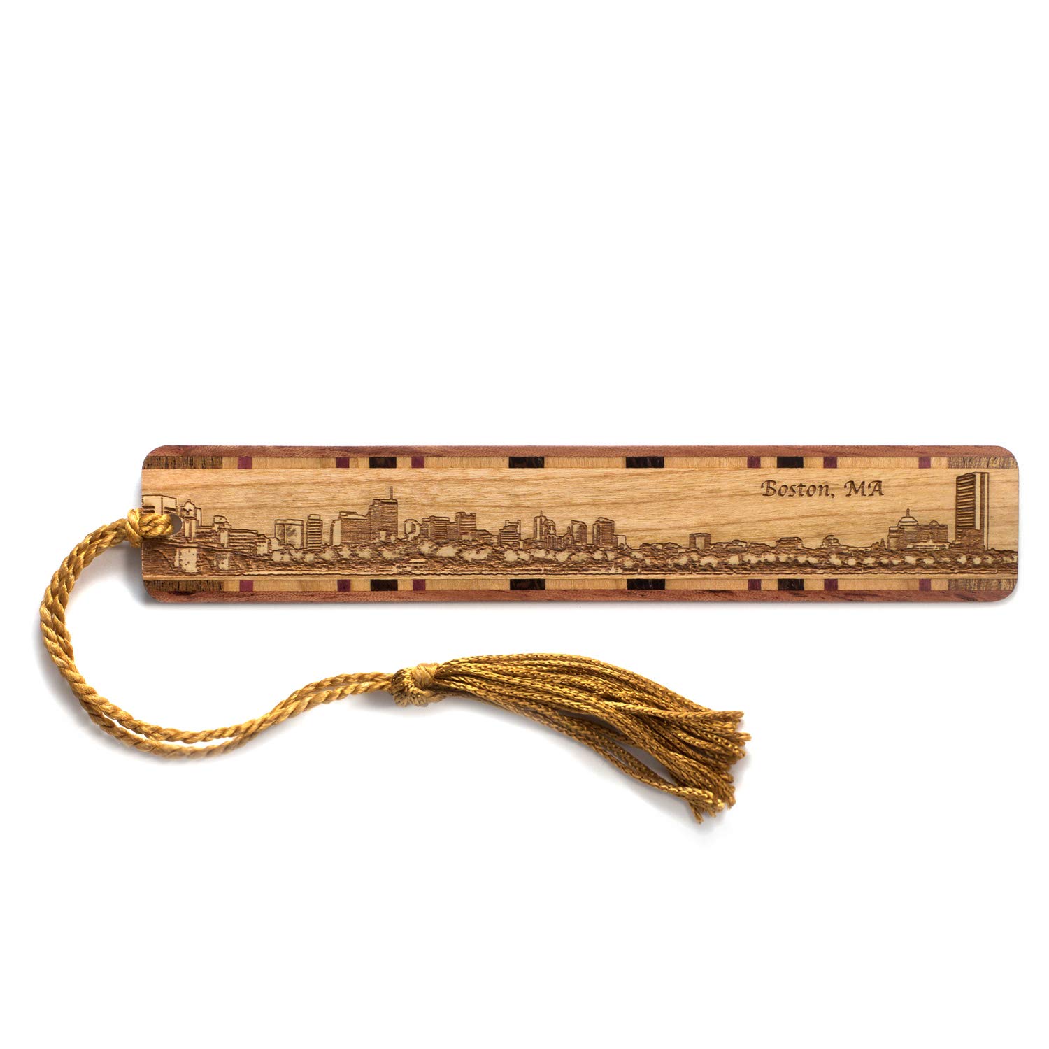 Seattle Washington City Skyline Color Wooden Bookmark - View #5