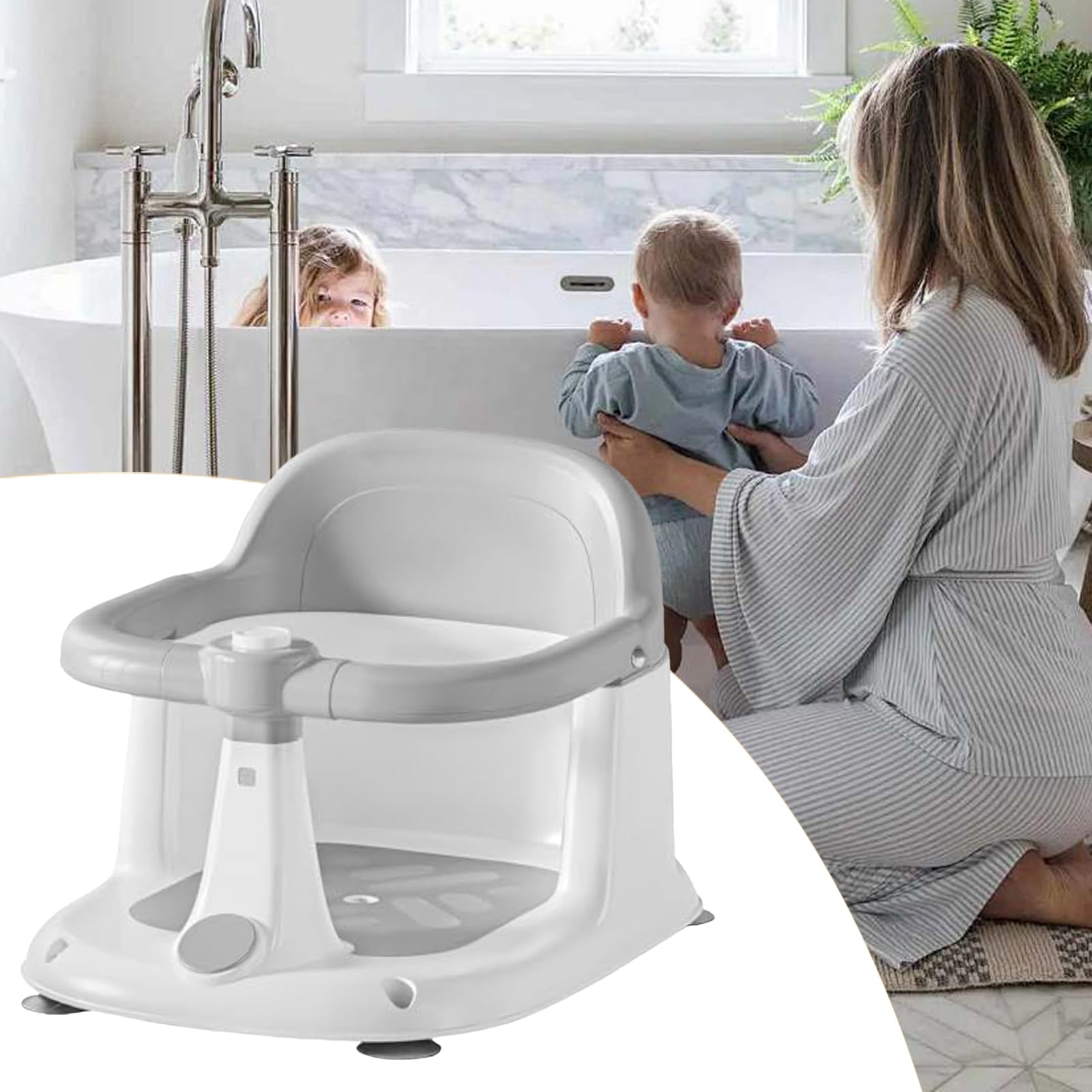Sedia da Bagno per Bambini Supporto Antiscivolo con Ventose per il Bagnetto | Sedia da bagno Casa, viaggio, pavimento, bambini, neogenitori, babysitter, famiglie attente alla sicurezza