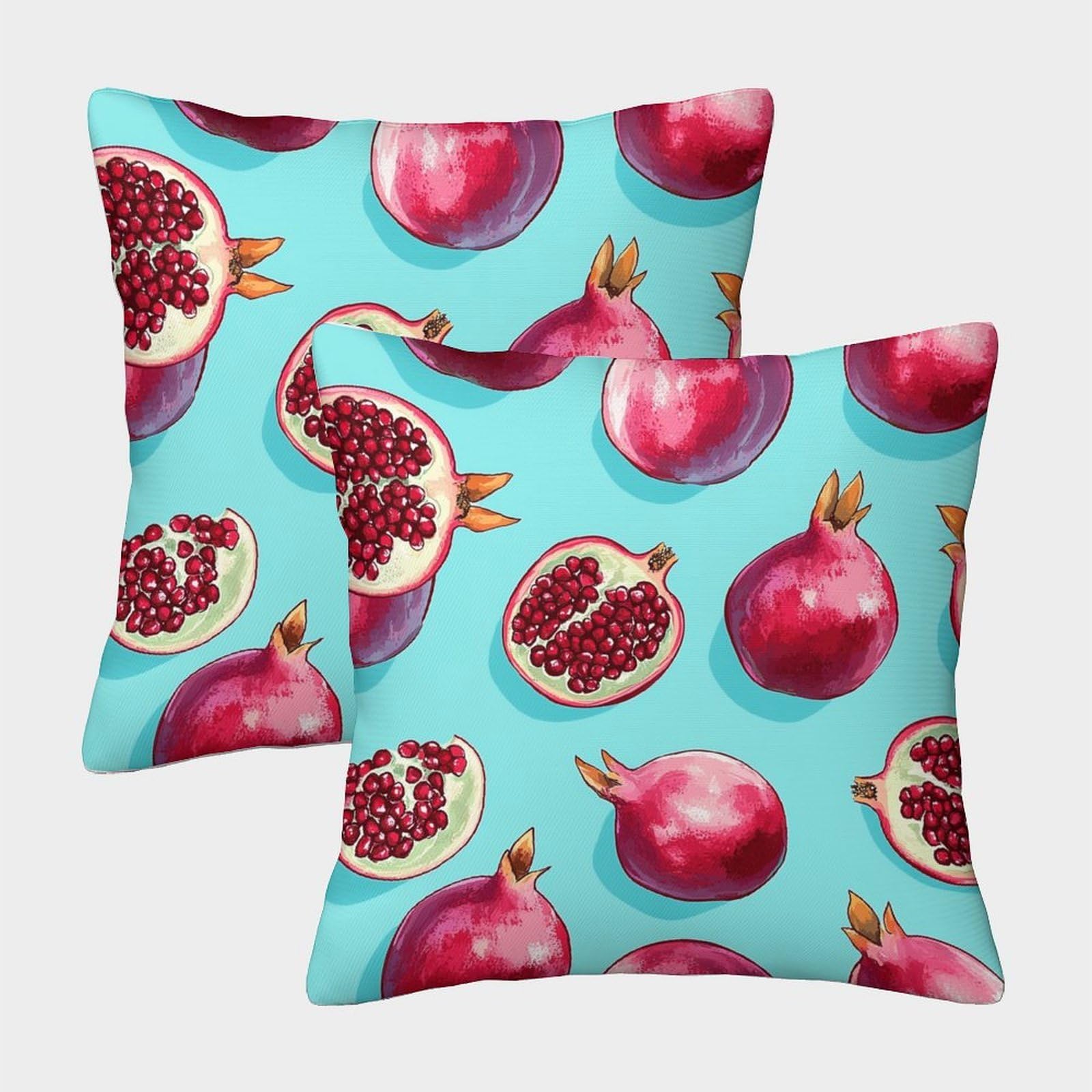 QFVANSIYO Refreshing Pomegranate 3D Printed Pillowcase Microfiber Bedroom Decor Pomegranate Pillow Cover Soft for Home Dorm 40x40cm