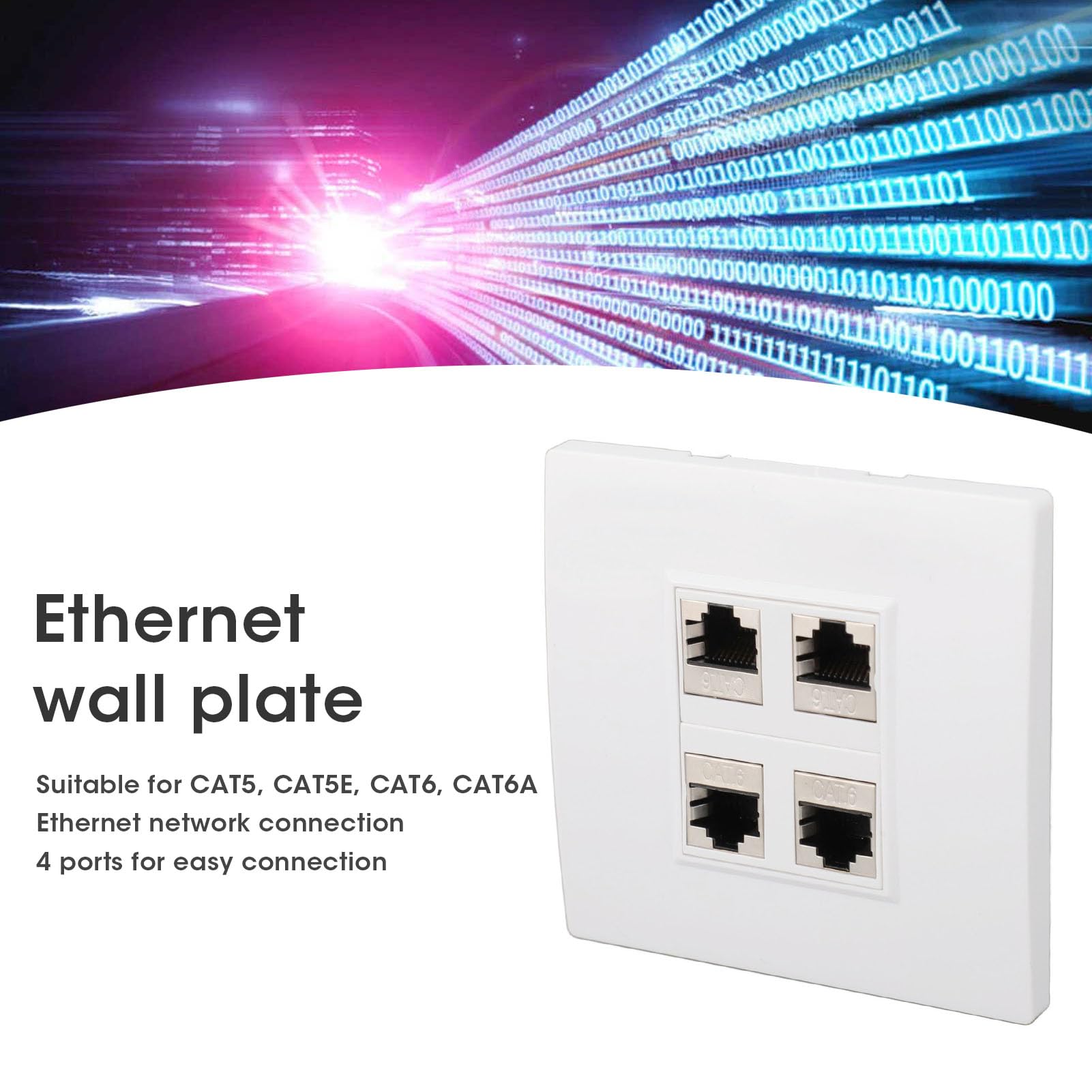 Płyta Czołowa Ethernet CAT6 4-portowy żeński do żeńskiego Gniazdo ścienne do Kabla Ethernet Gniazdo Sieciowe do CAT5 CAT5E CAT6 CAT6A
