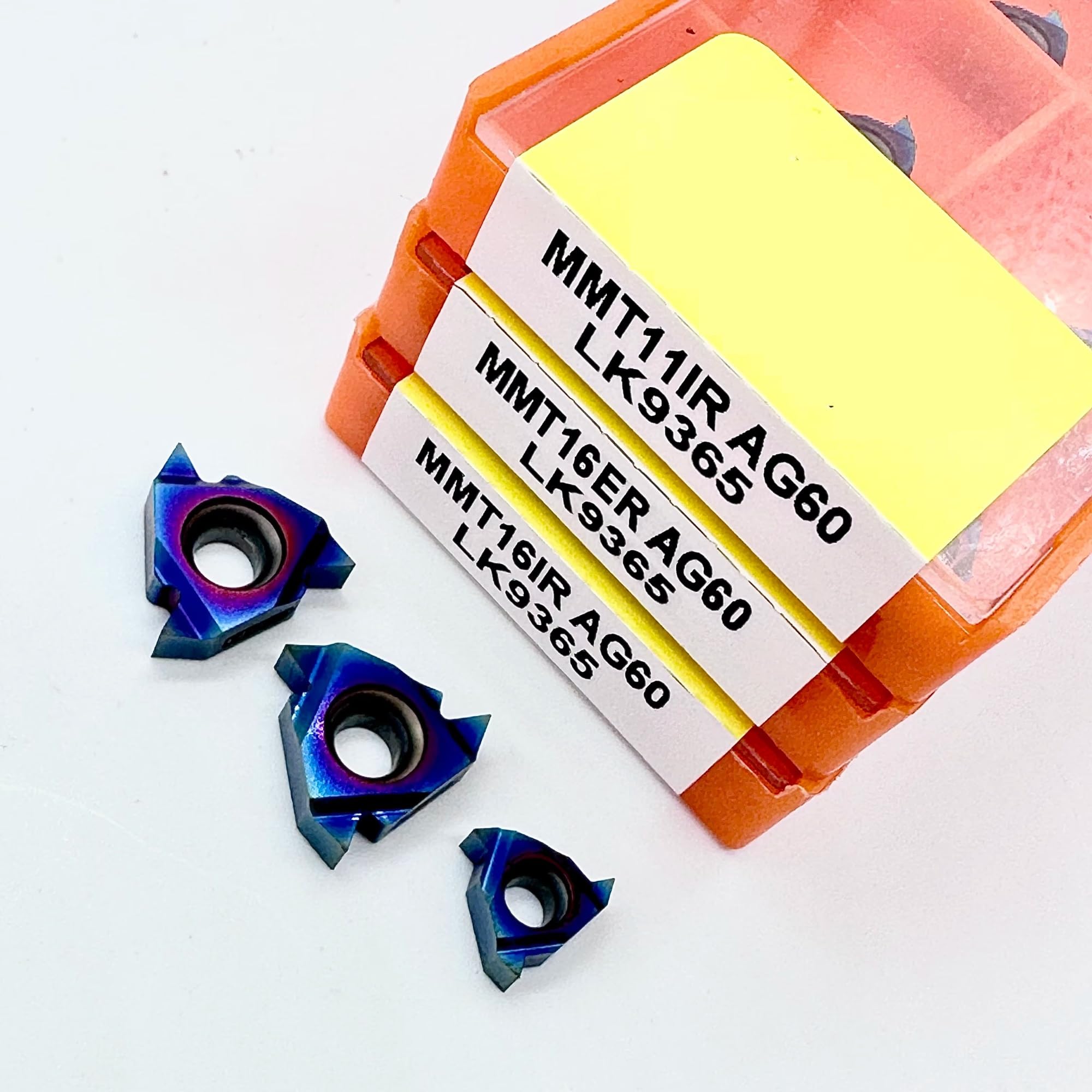 Gewindedrehwerkzeug, Hartmetalleinsatz, Stahlverarbeitung(10PCS MMT22ER AG60 LK9365)