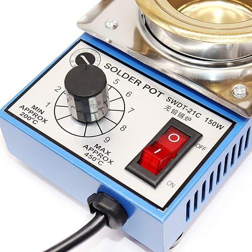 Miniatura 3 de Olla de soldadura sin plomo de 1.969 in 110 V 150 W con capacidad de 17.64 oz y raspador de pasta de soldadura BGA para soldadura y baño de soldadura