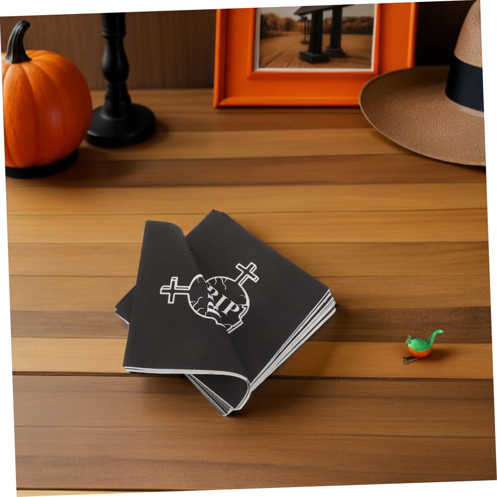 ABOOFAN 20 Pezzi Tovaglioli Neri da Festa Tema Lapide in Carta ad Alta Assorbenza Decorativi e Pratici per Party Compleanno Fine Anni 20 Decorazione Unica e Creativa