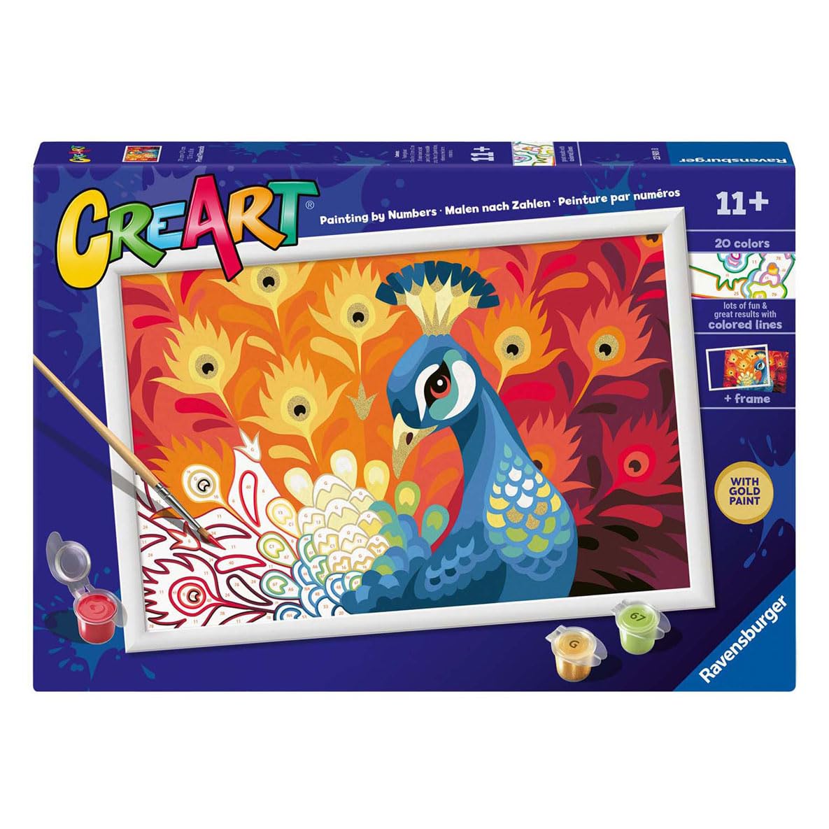 Ravensburger Malowanie po numerach CreArt Dumny Paw zestaw artystyczny