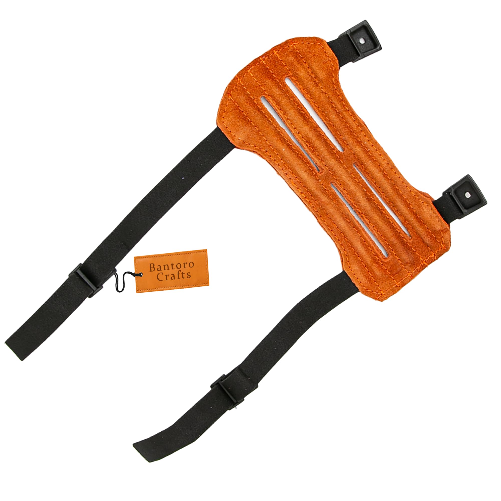 Carquois de tir à l'arc en cuir orange – Cuir de vache fait main – Bretelles et taille réglables – Crochets à dégagement rapide – Design durable