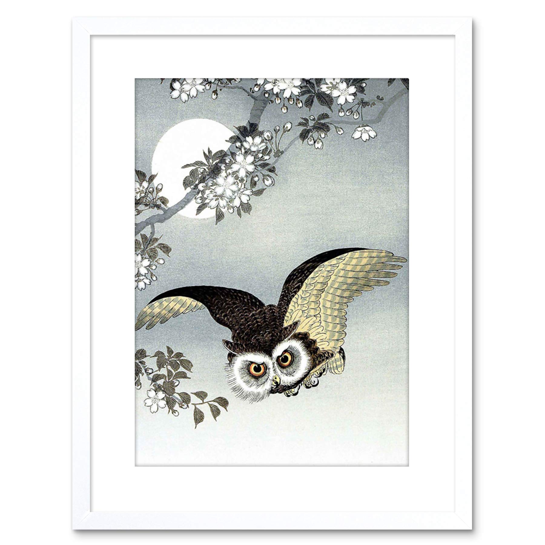 Wee Blue Coo PAINTING NATURE BIRD OWL JAPAN OHARA KOSON FRAMED PRINT F97X4201