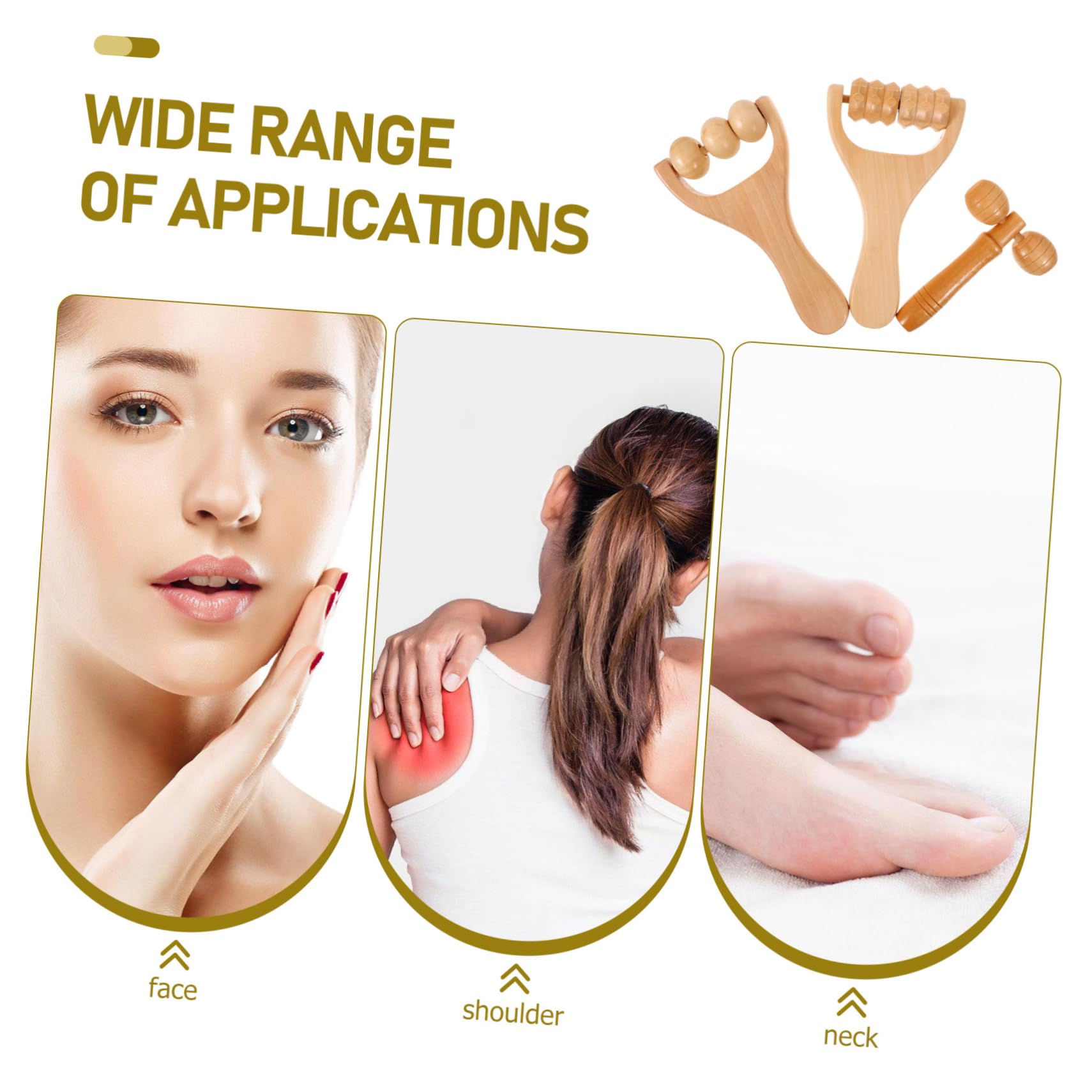 Holz Massageroller für Gesicht und Nacken Leichtes Multifunktionales Massagegerät für Hause und Hotel Anwendung