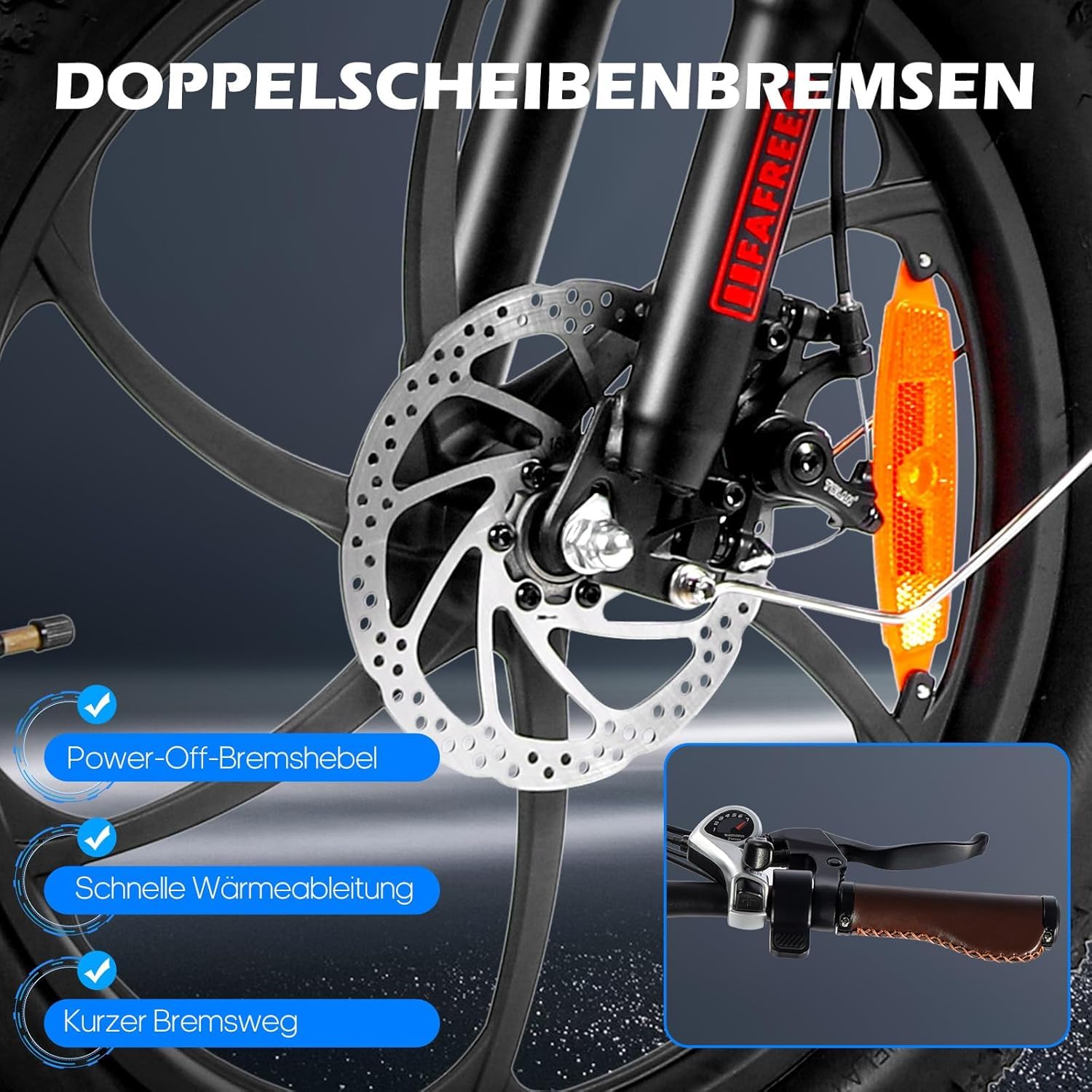 Fafrees F20 PRO E-Bike Klapprad Elektrofahrrad 20 Zoll Fatbike, 250W Motor 36V 20AH Akku, 20 * 3,0 Zoll Mountainbike Elektrofahrrad 40 Nm