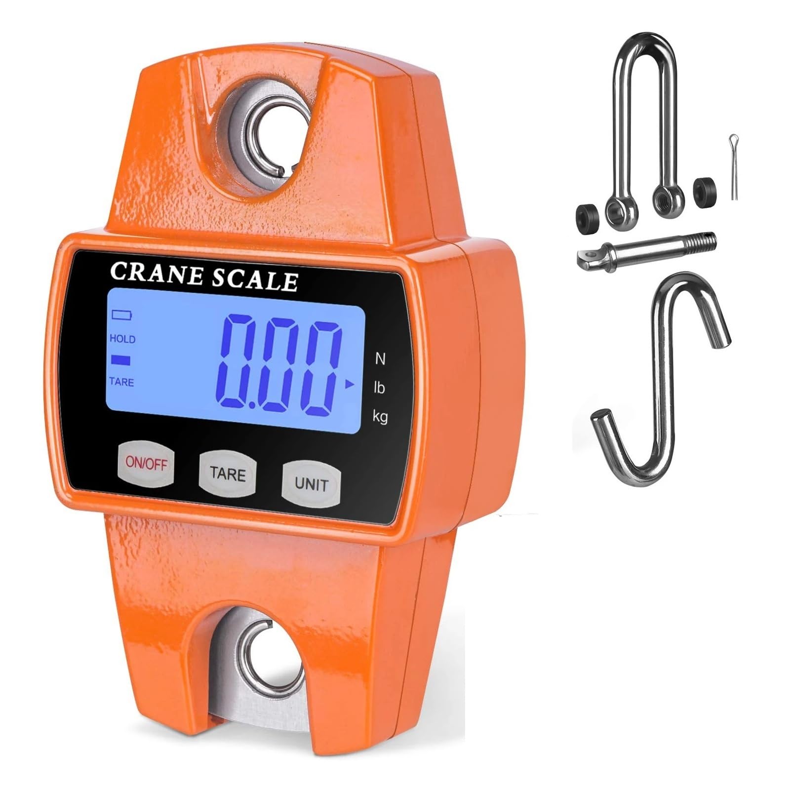 Bilancia sospesa digitale con custodia in alluminio pressofuso, peso mini gru portatile da 50/200/300 kg con gancio Breve tempo di risposta(300kg Black)