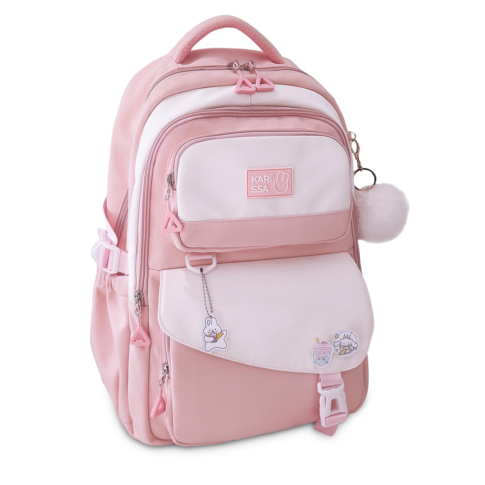 Amythe Mochilas Escolares Niñas Niños Adolescentes 10 12 16 18 años Mochila Colegio Chicas de Secundaria Instituto, Ligera Mochila de Viaje Grande con Simpático Colgante e Insignia