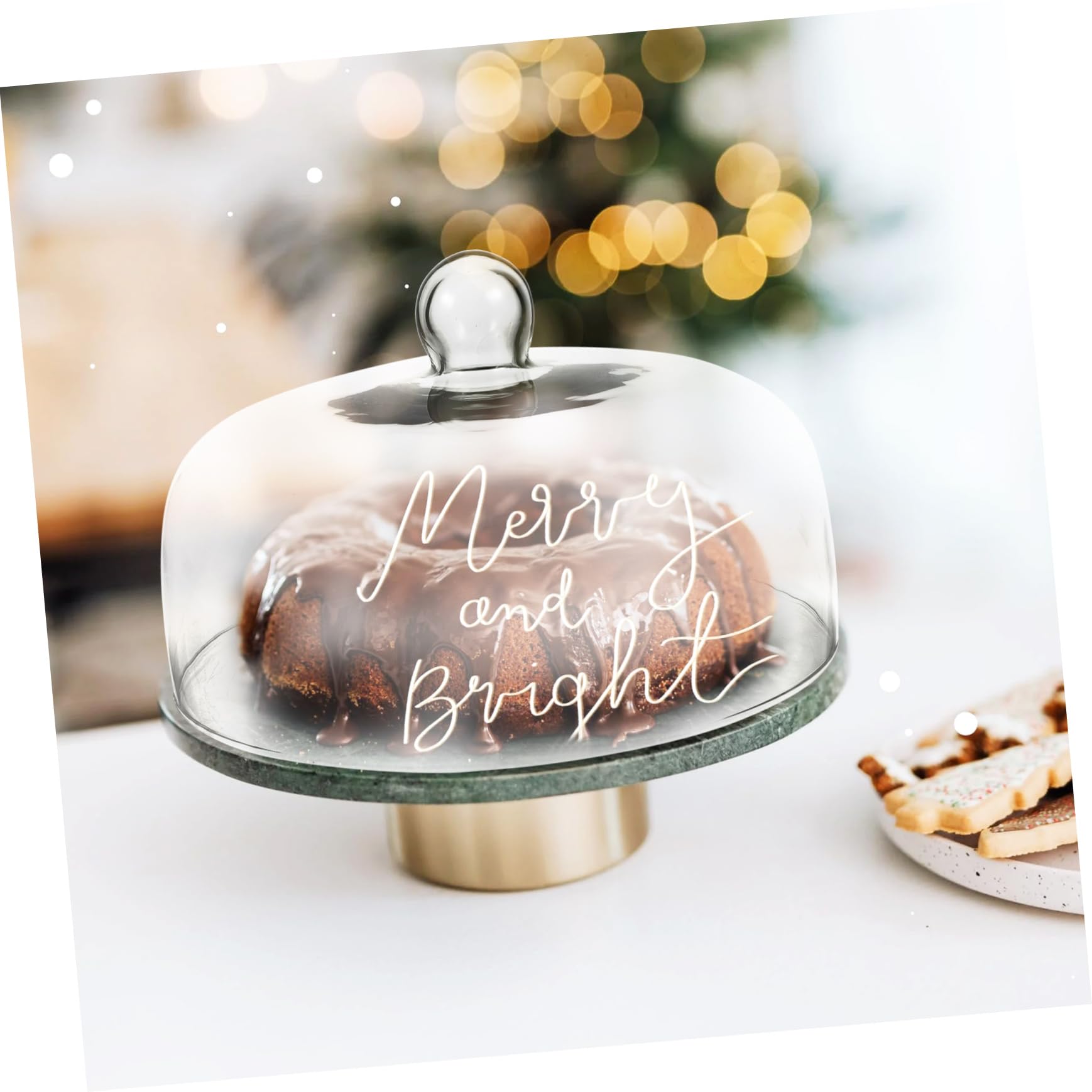 YARNOW Couvercle en Verre à Gâteau Alimentaire Transparent Gâteau De Verre Alimentaire en Verre Cloche De Verre Rond en Verre Désert Cloche Fromage Un Verre l'horloge